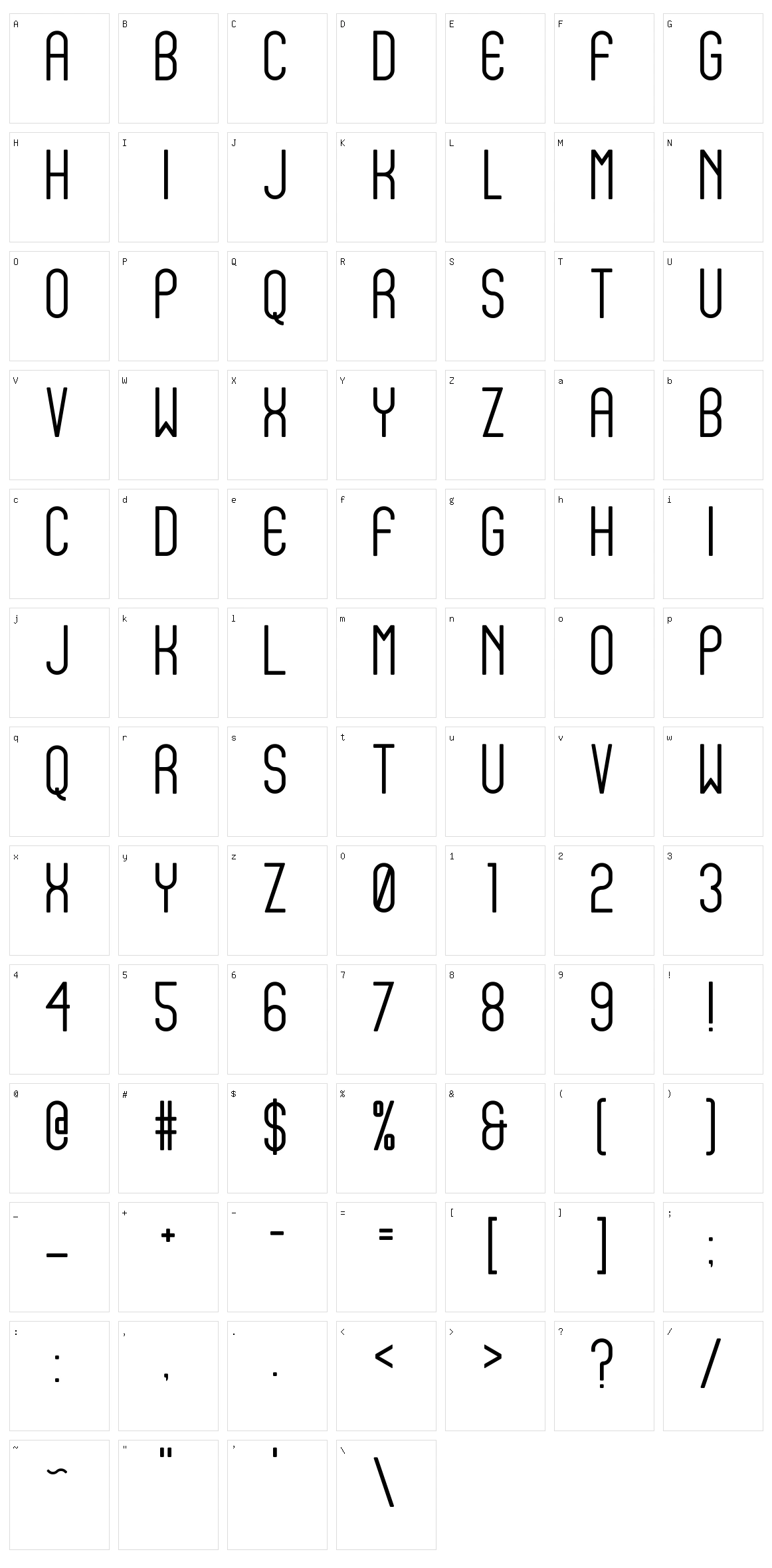 Equos Character Set
