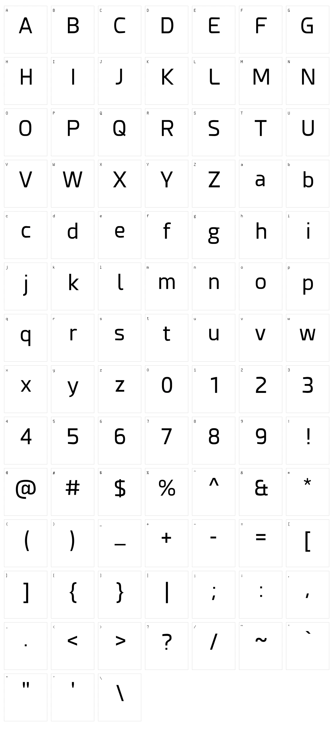 Esphimere Character Set