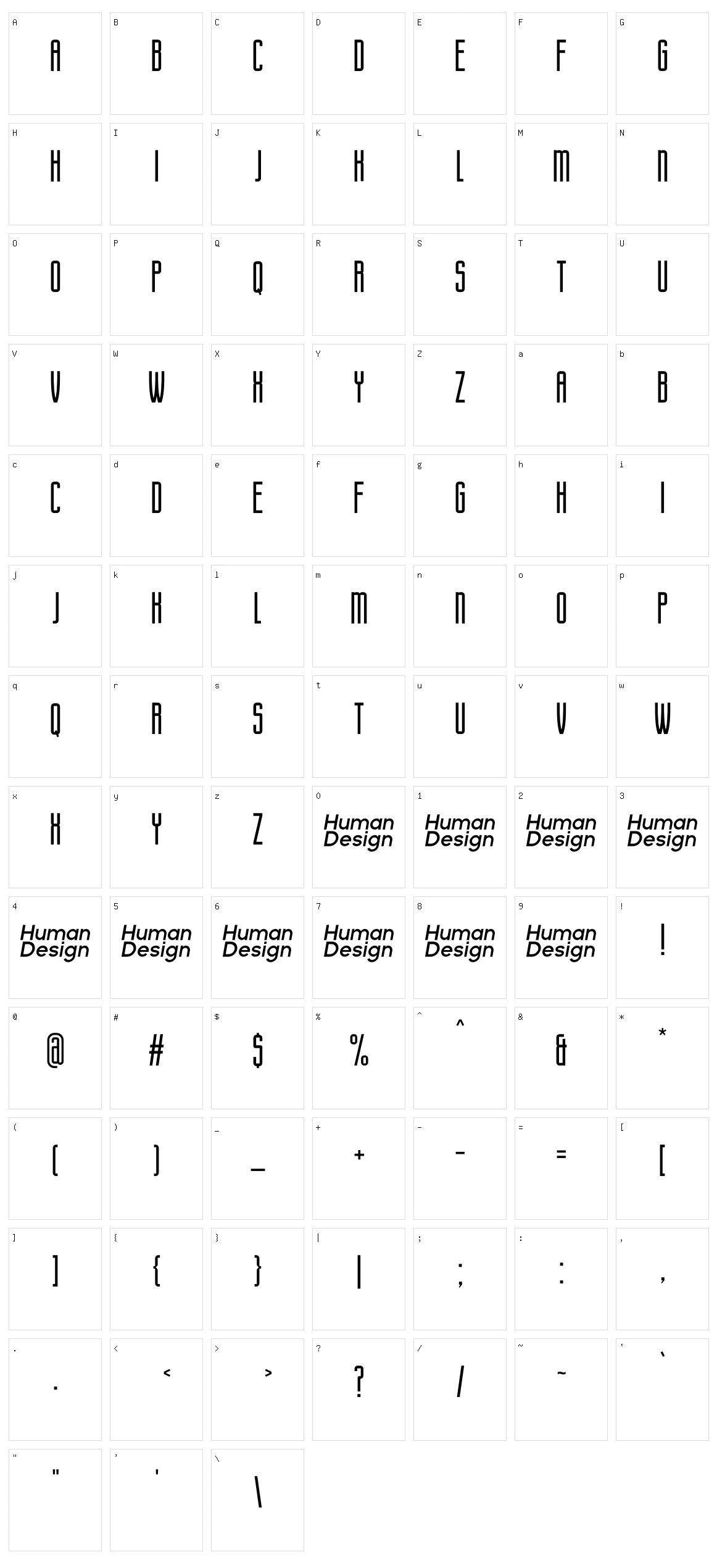 Eunoia Character Set