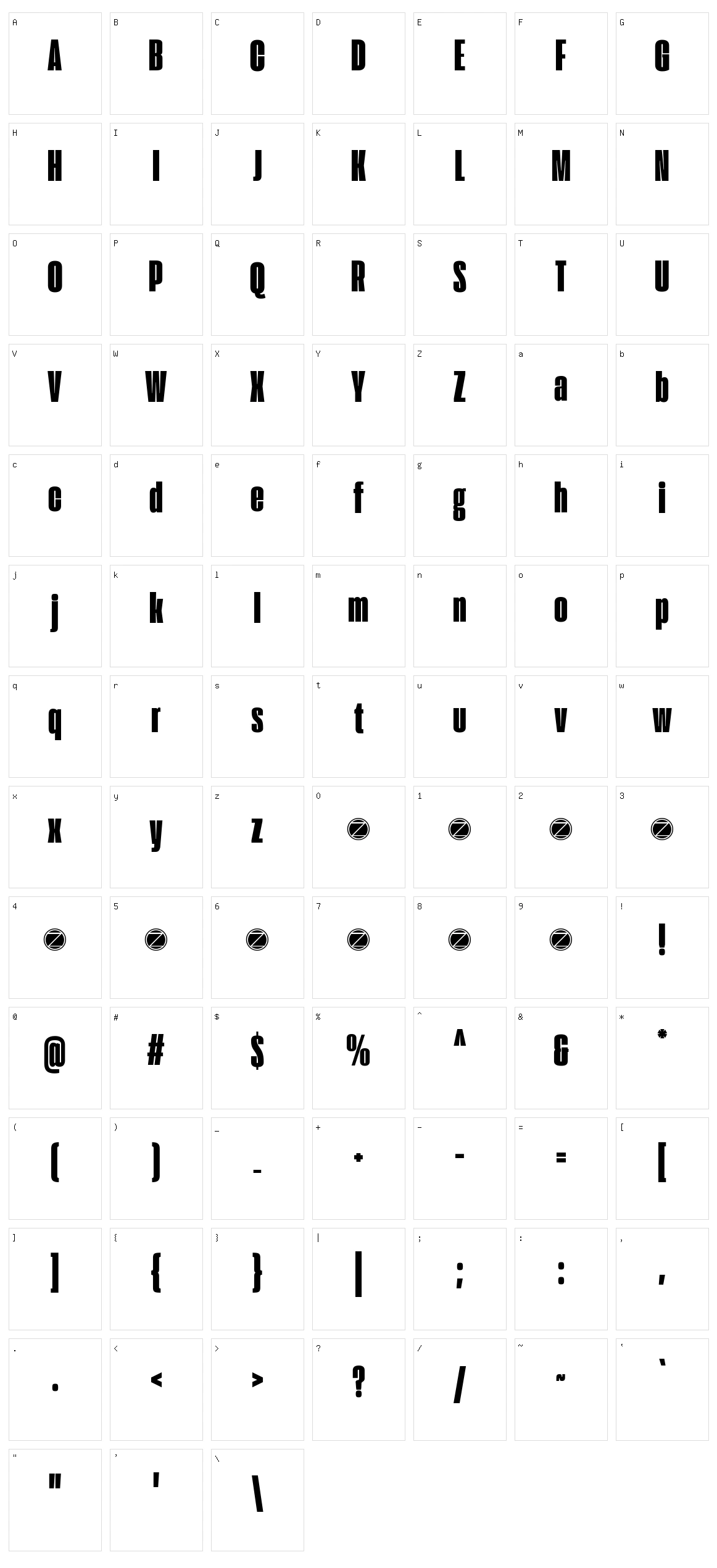 Extenda Character Set