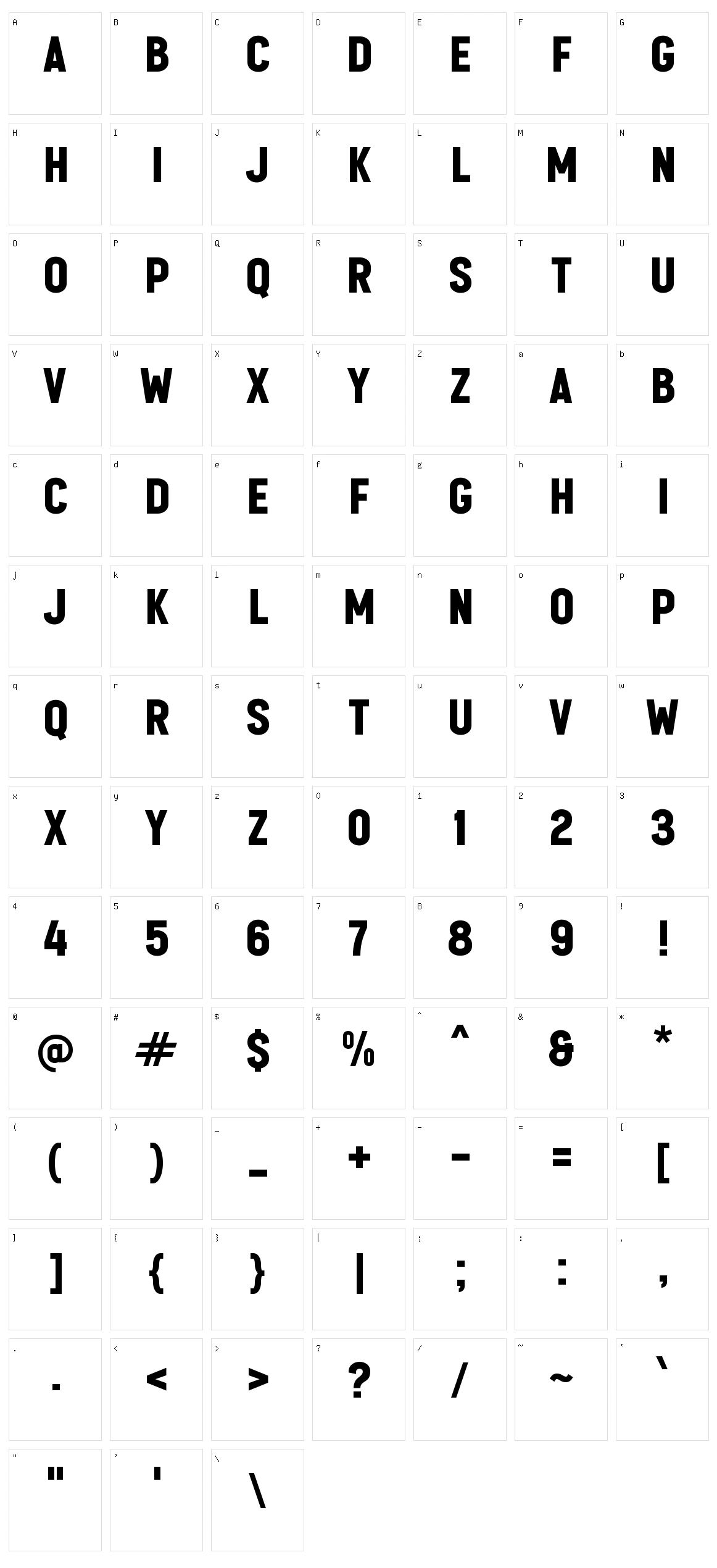 f Finish Character Set