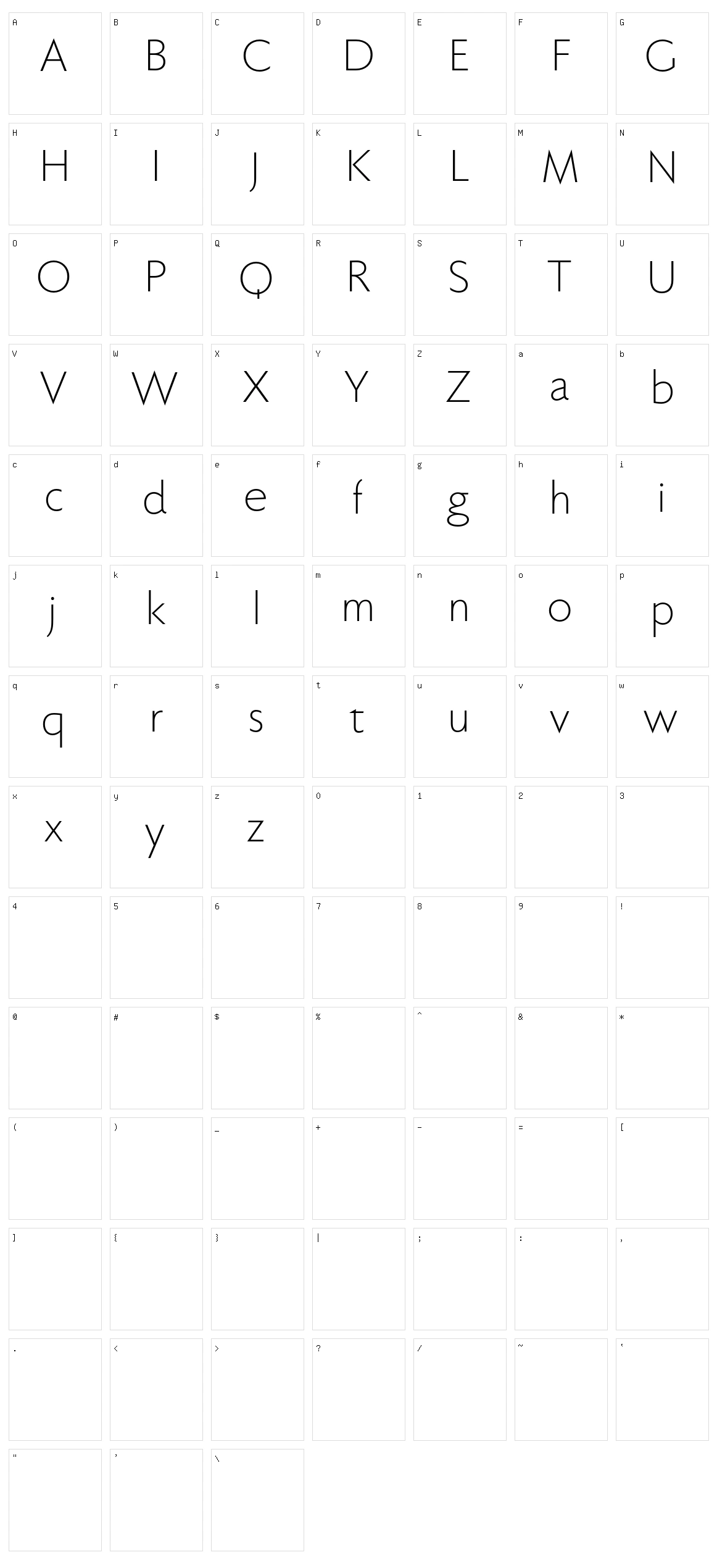 Faber Sans Character Set