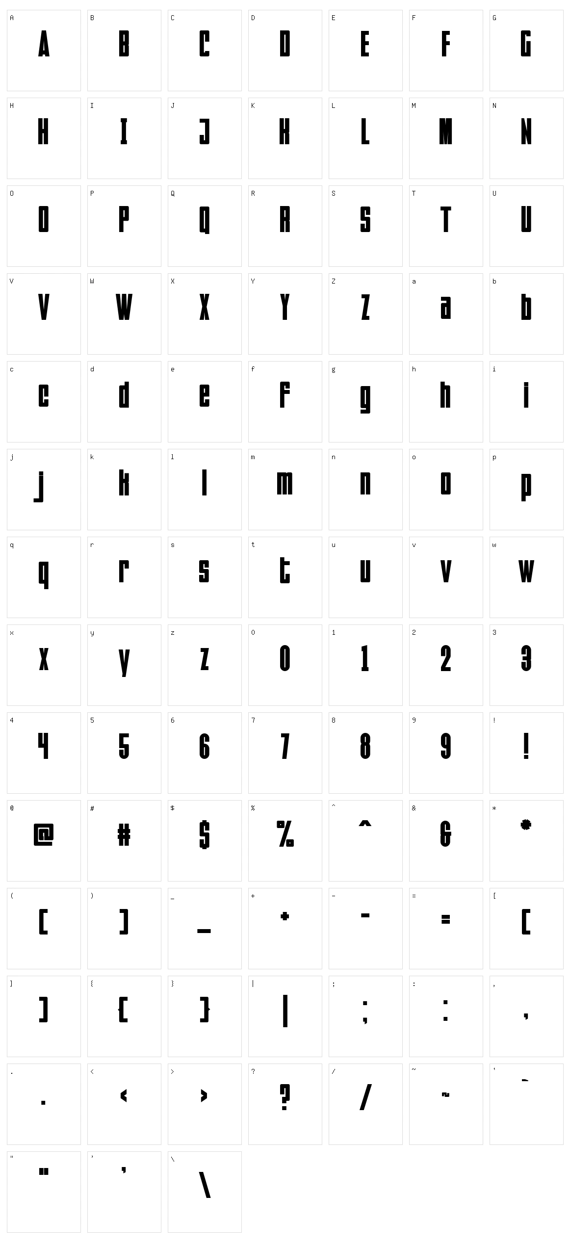 Faltura Character Set