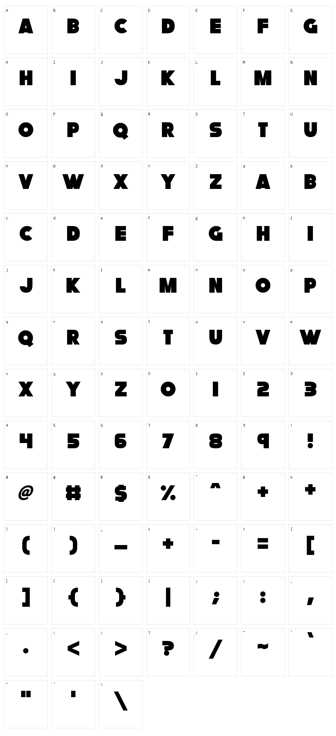 FatCat Character Set