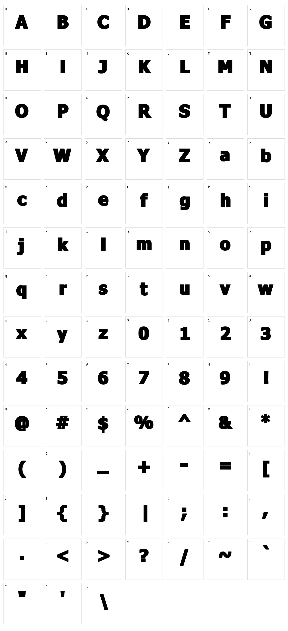 Fava Black Character Set
