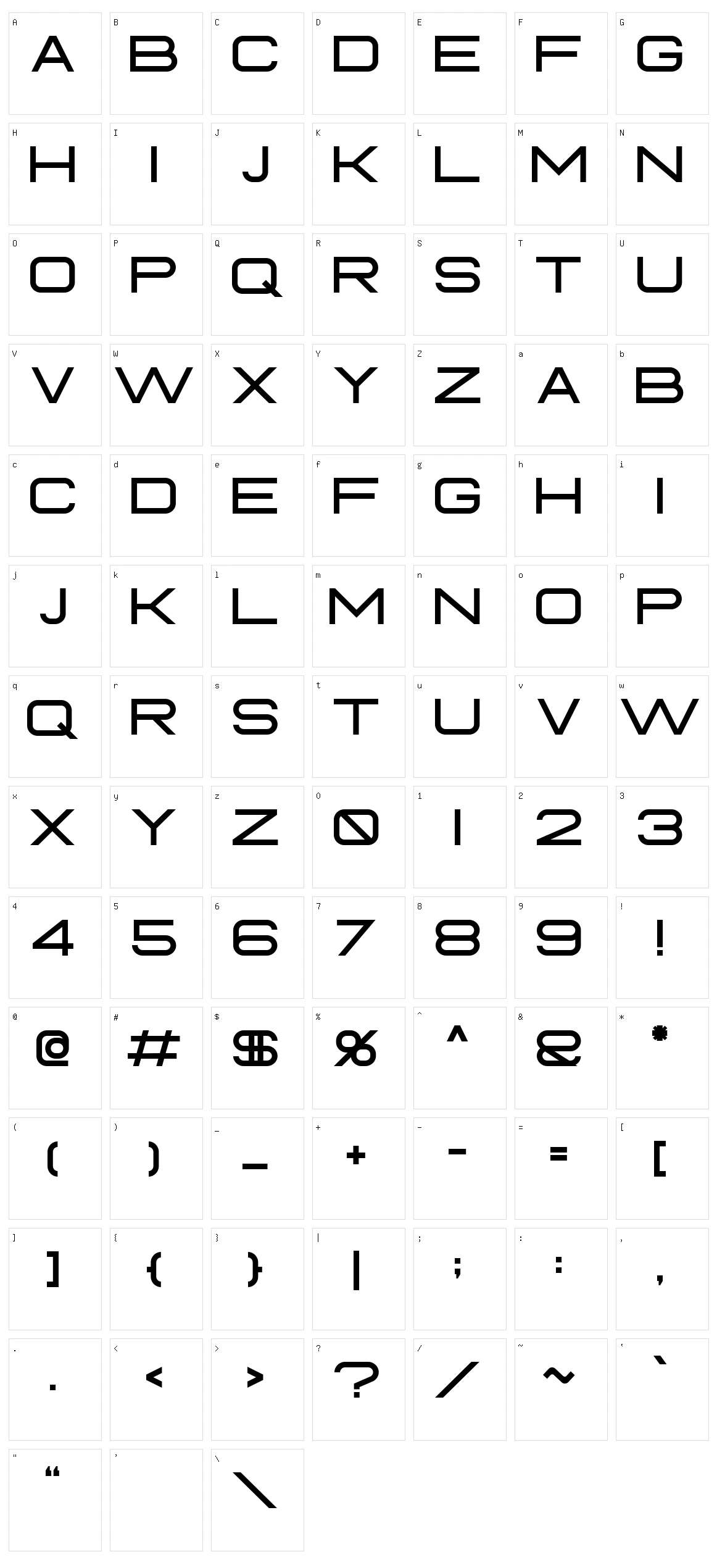 Fearce Character Set