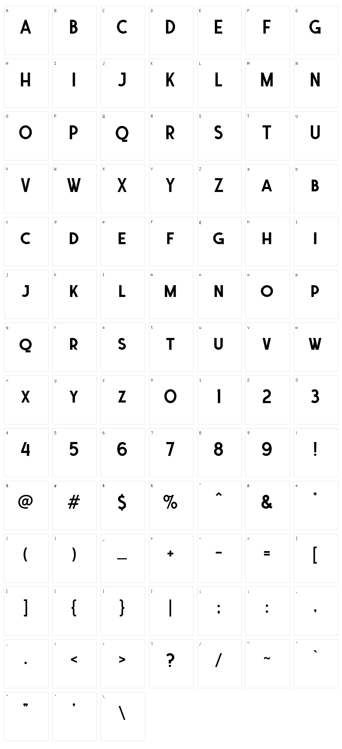 Ferghaus Sans Character Set
