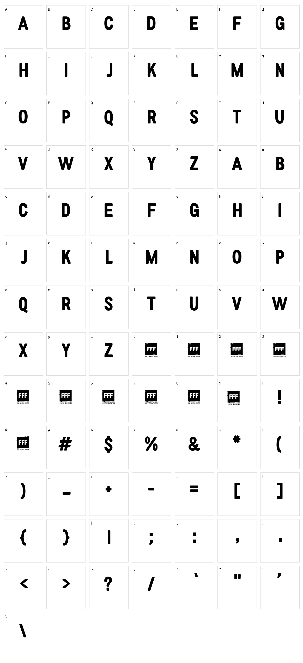 FFF Character Set
