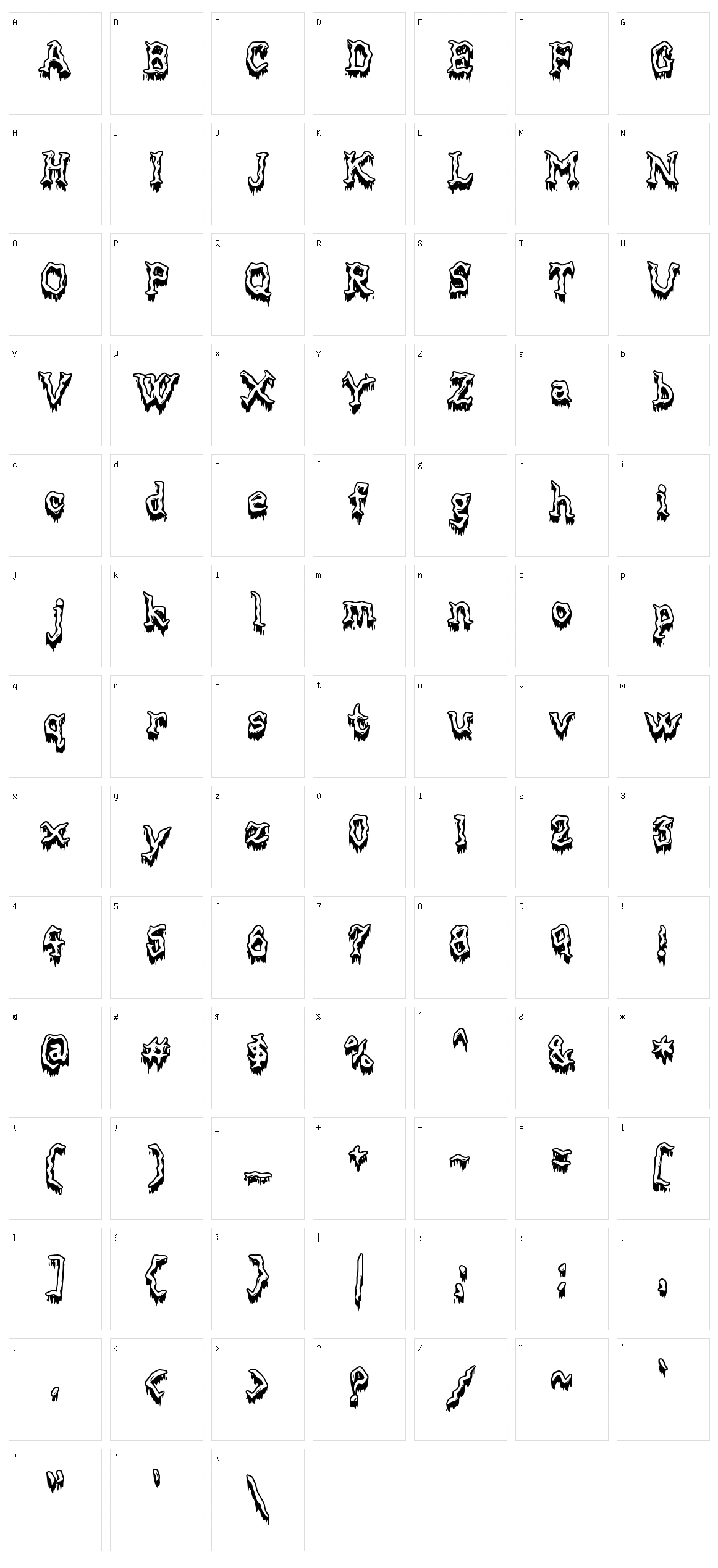 Mortified Drip Character Set