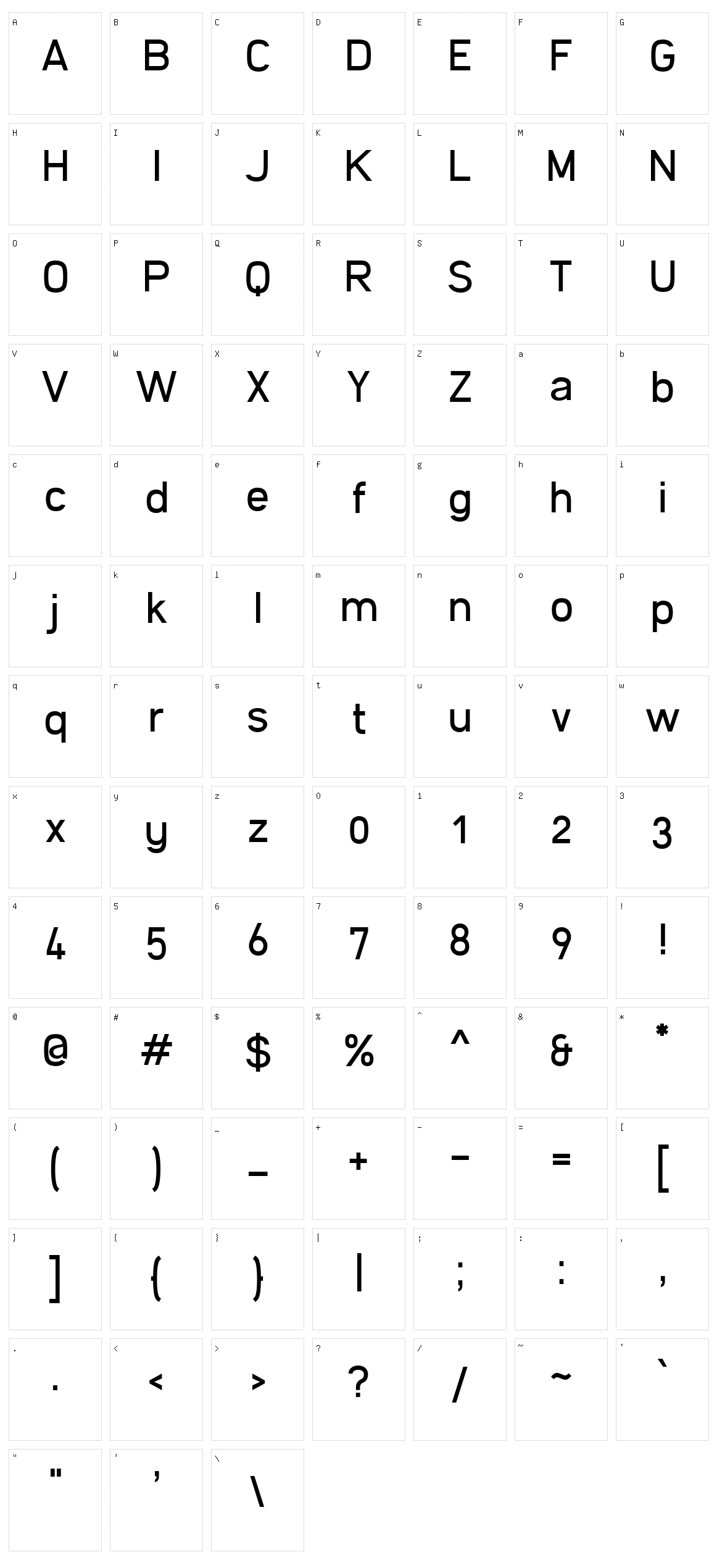 Filetto Character Set