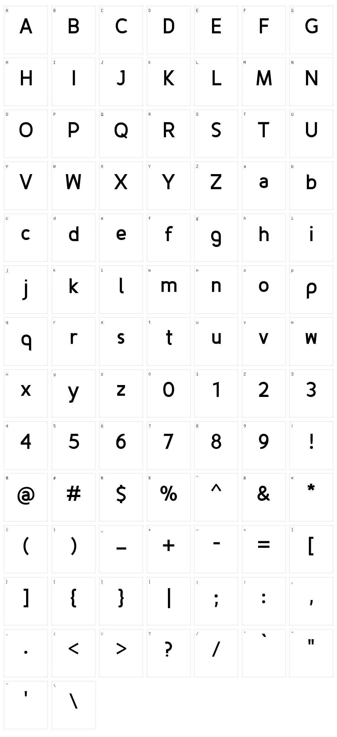 Fineness Character Set