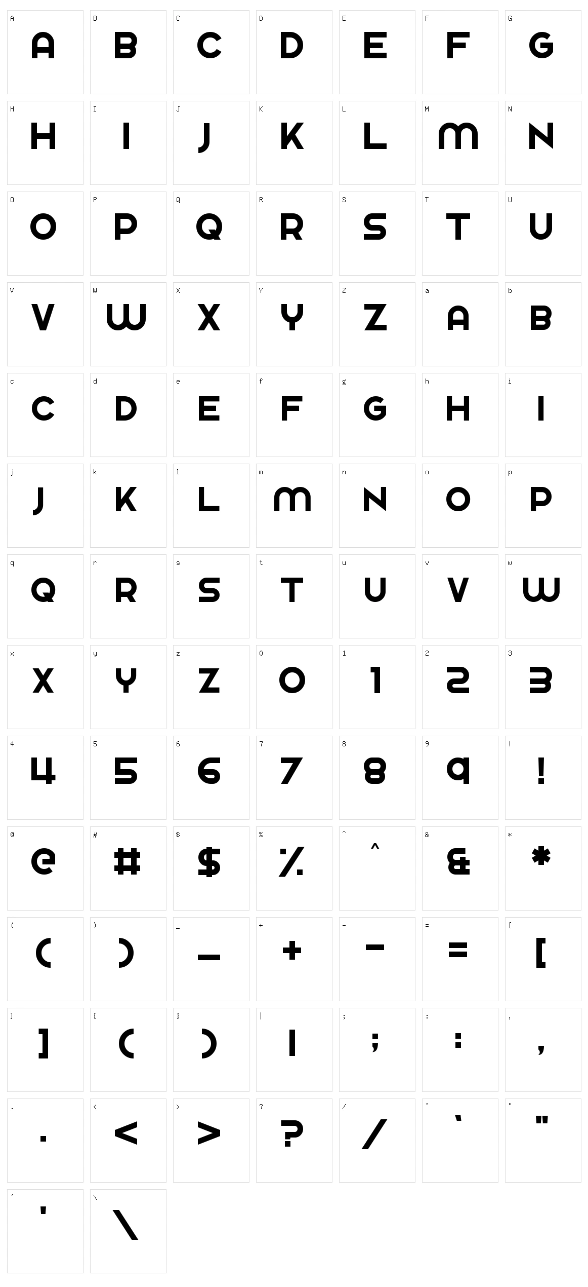 Fingbanger Character Set