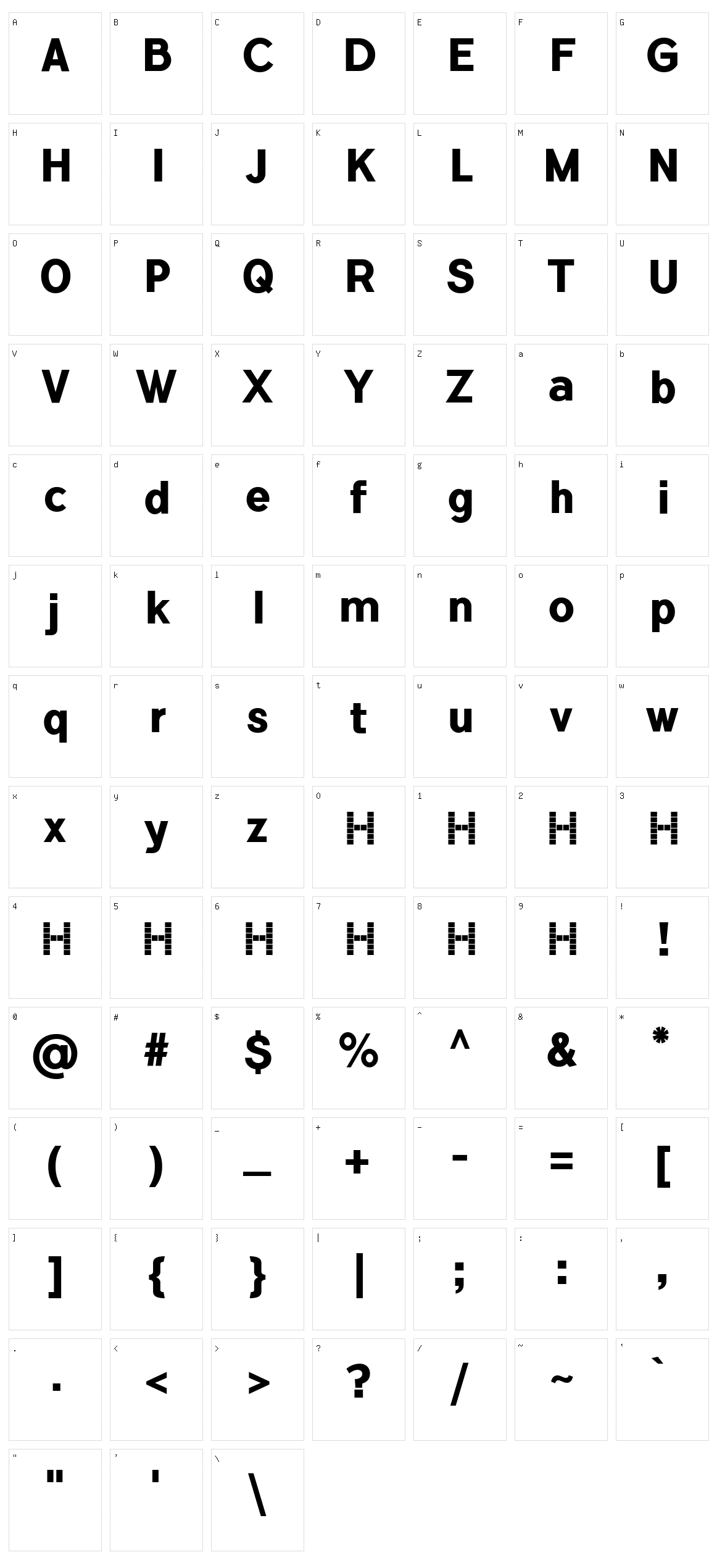 Flamante Seca Character Set