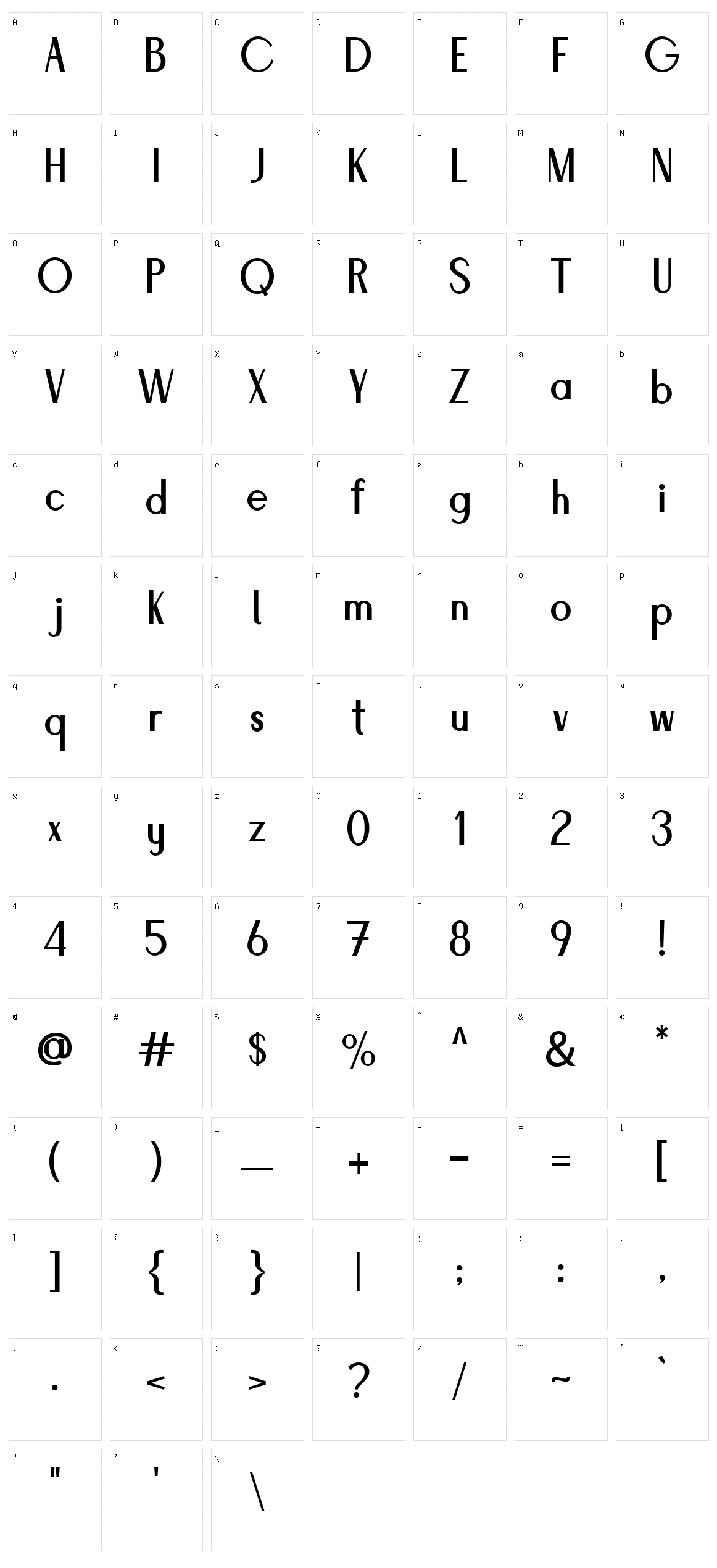 Flecto Character Set