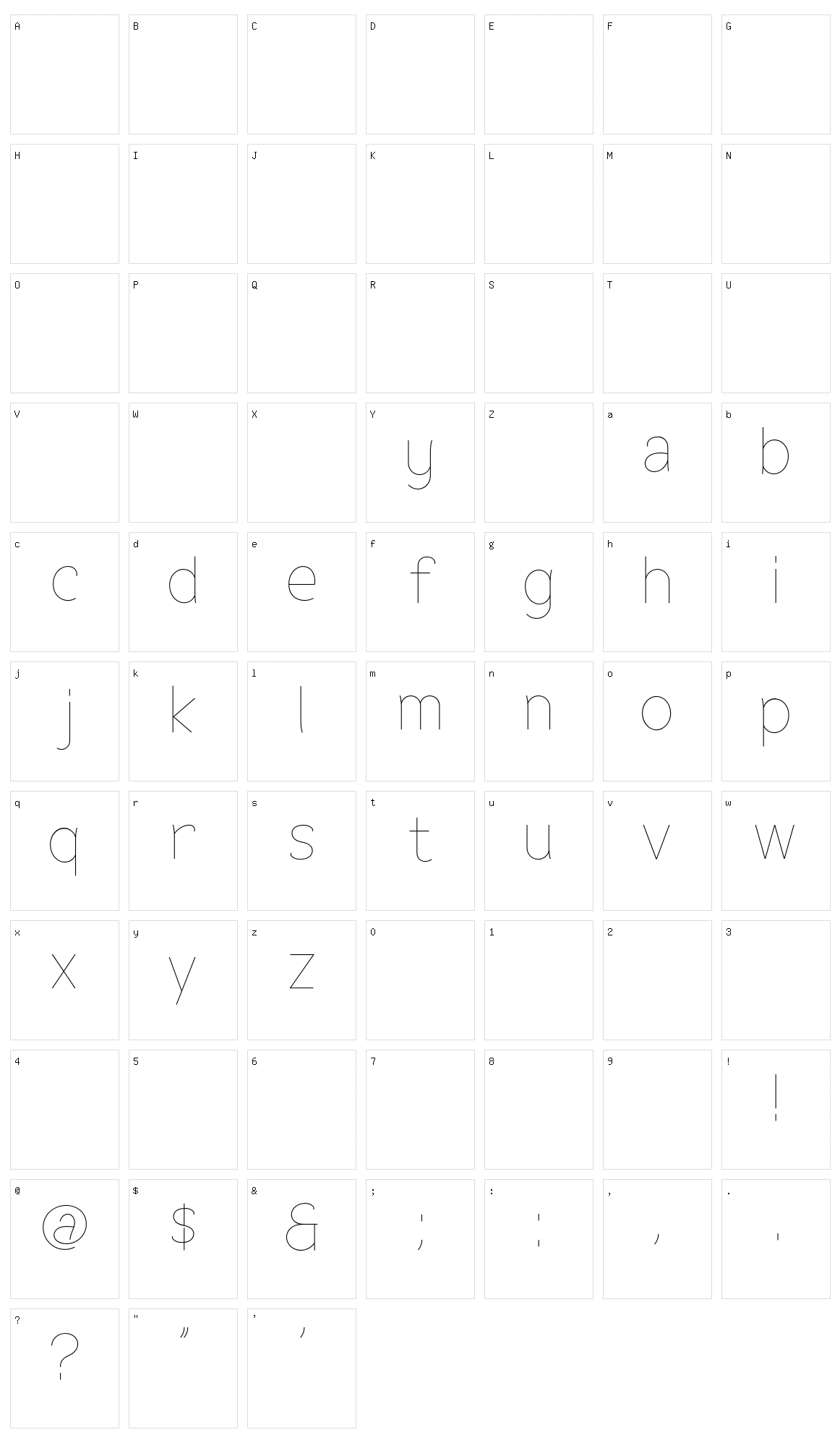 Flex Display Character Set