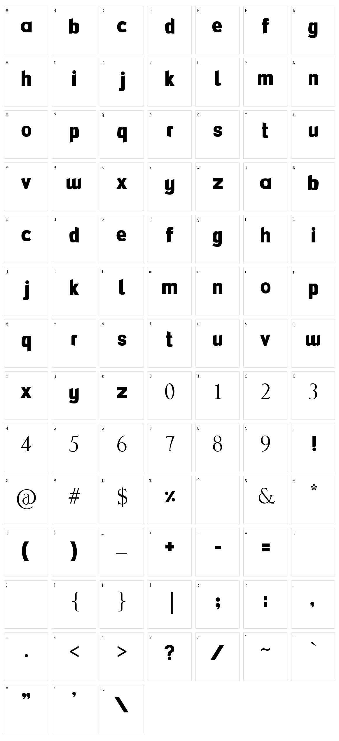 FlexiBendi Character Set
