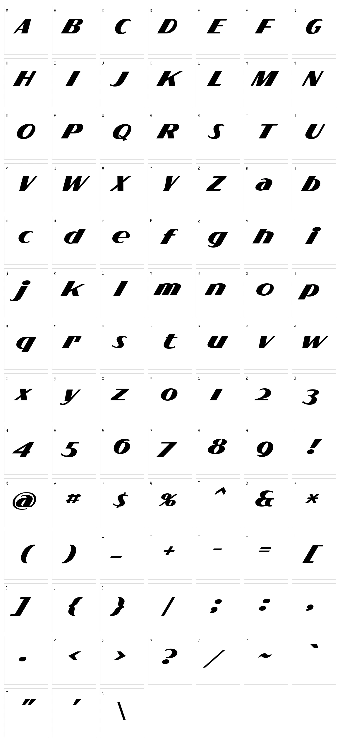 Flighter Character Set