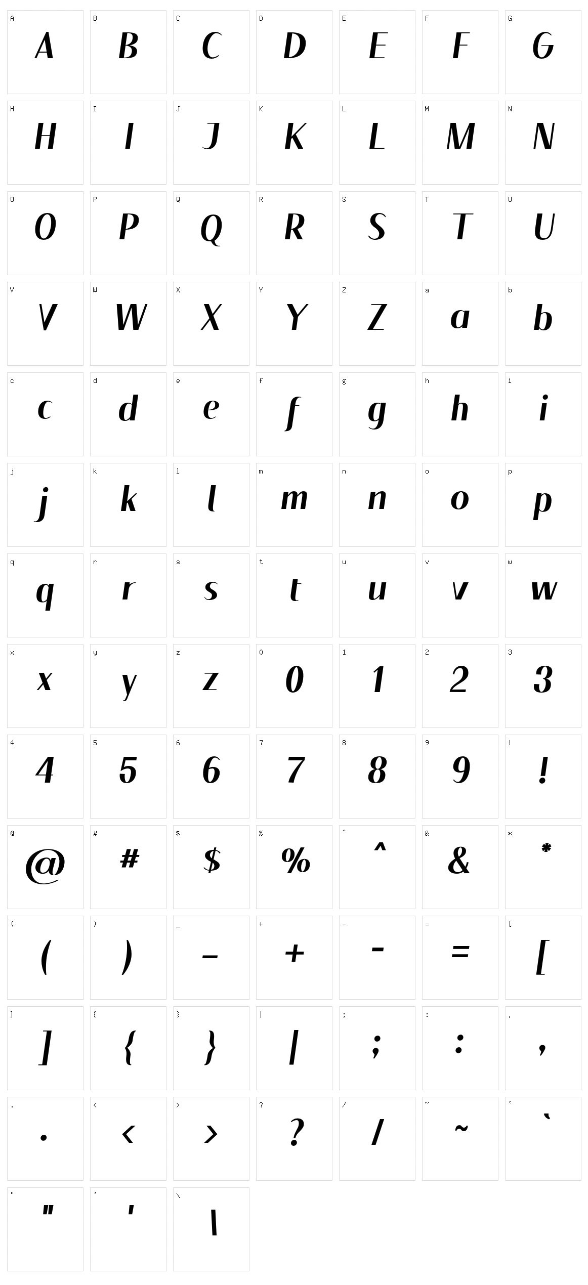Floane Character Set