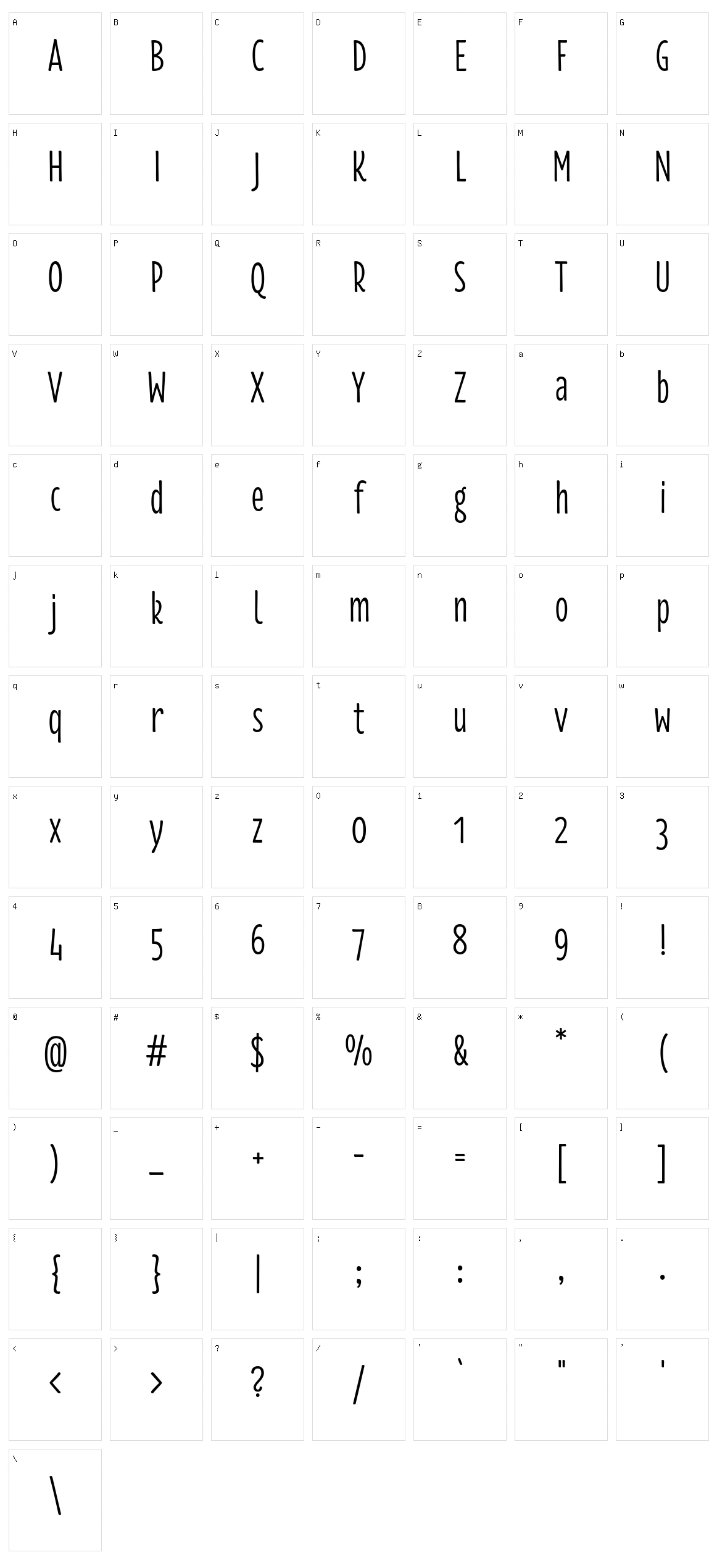 Florence Character Set
