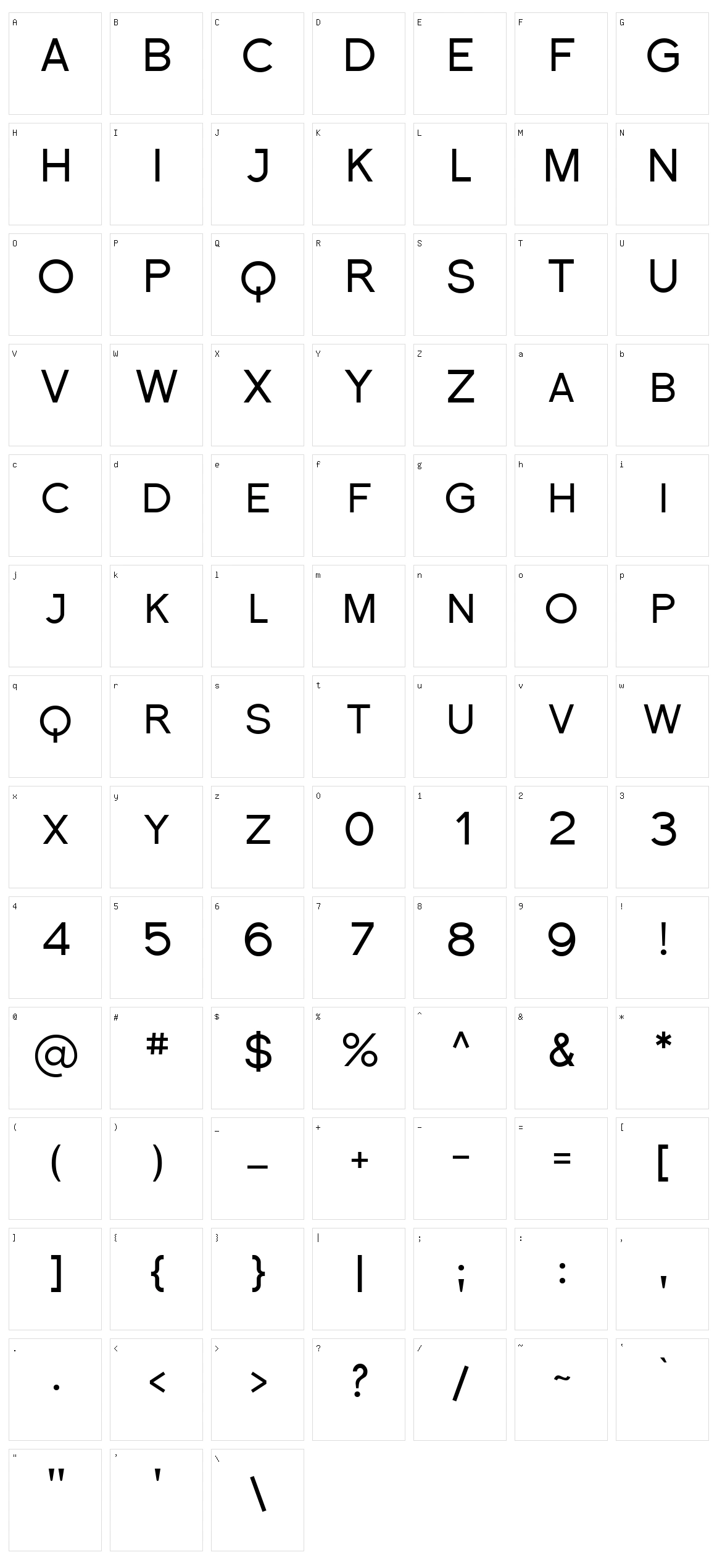 Florencesans SC Character Set