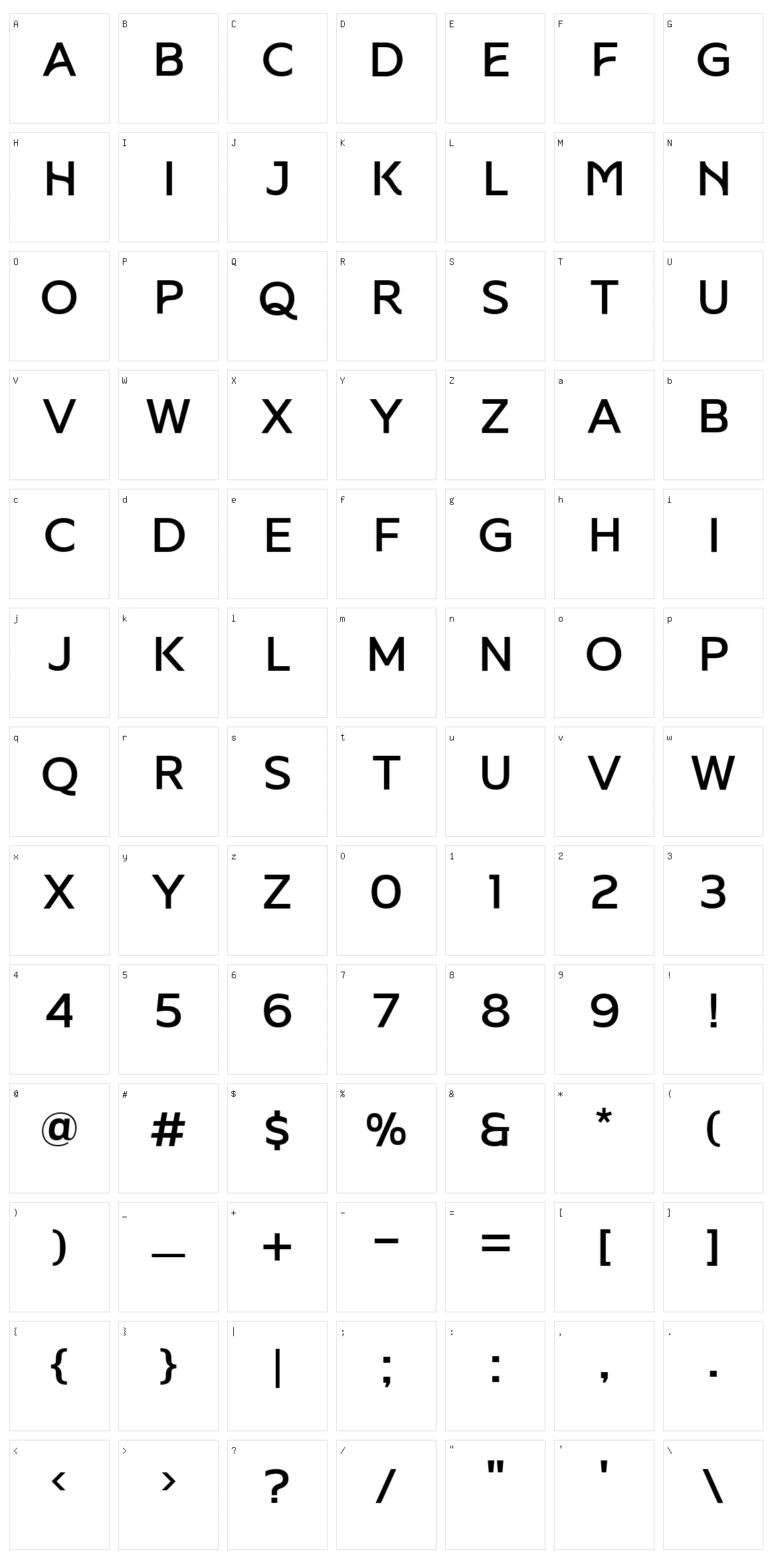 Florensa Character Set