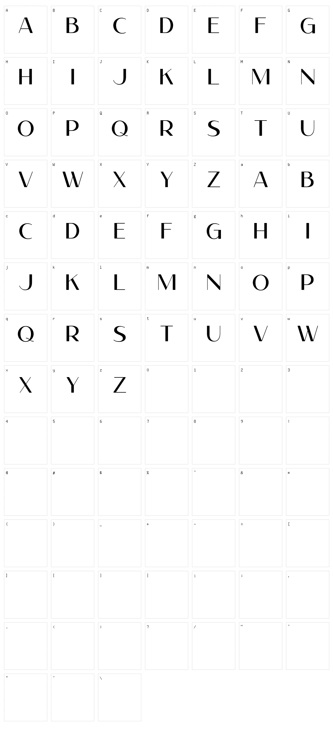 Fluence Character Set