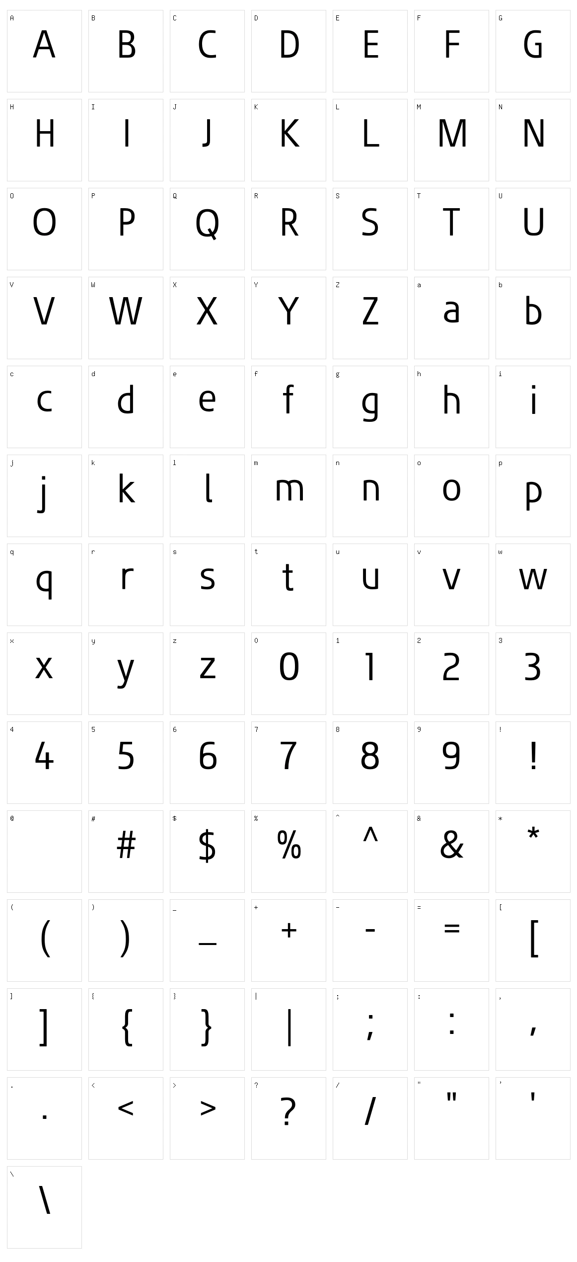 Fluent Sans Character Set