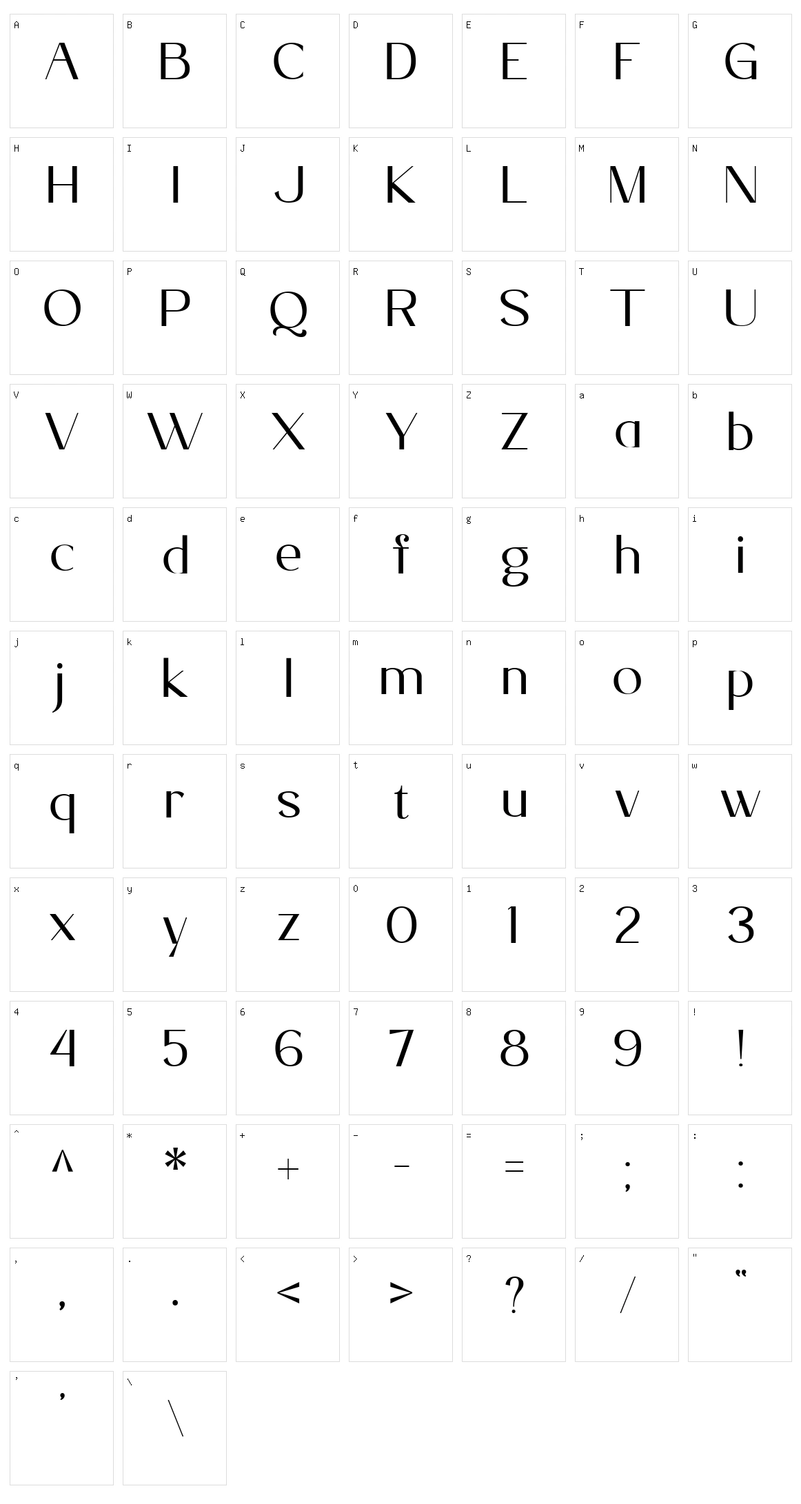 Fondest Character Set