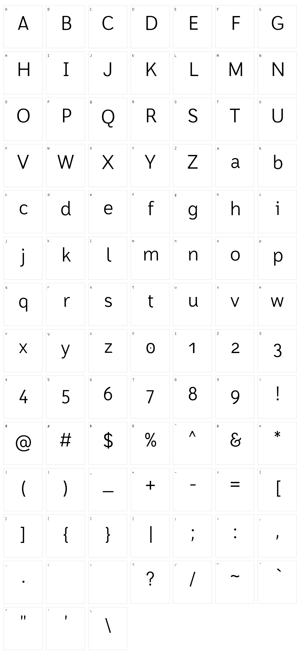 Font Rodona Character Set