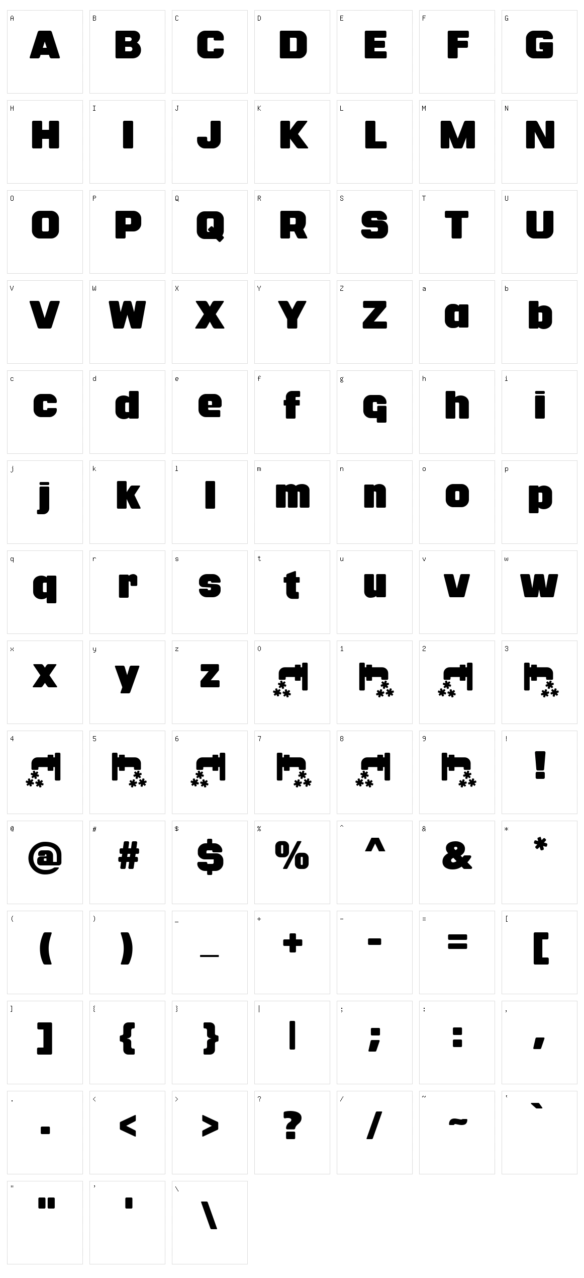Fontanero Character Set