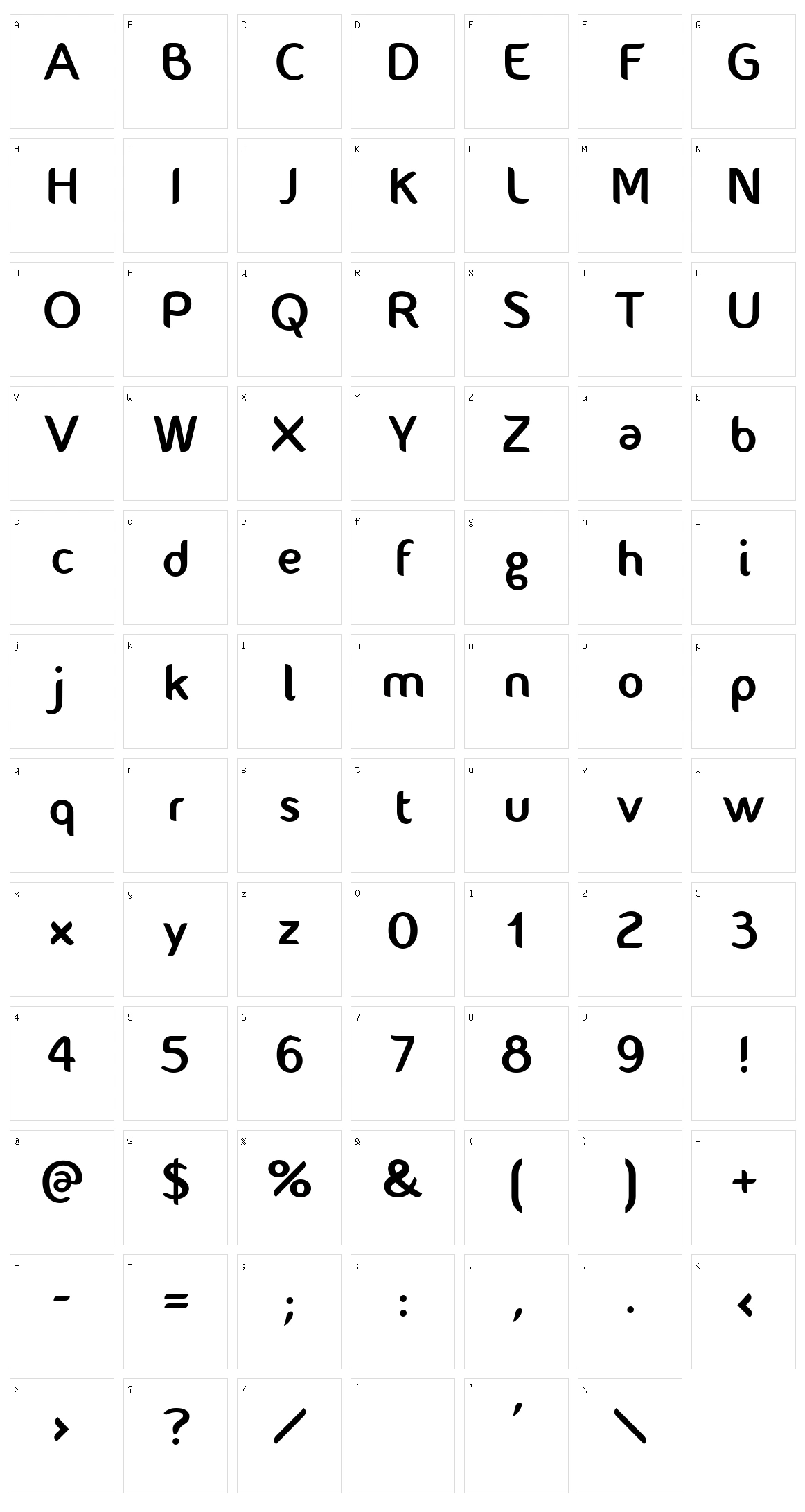 Fontastique Character Set