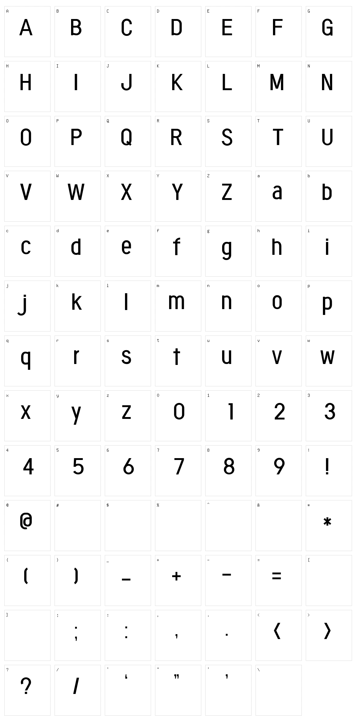 Fontopo Neutral Character Set