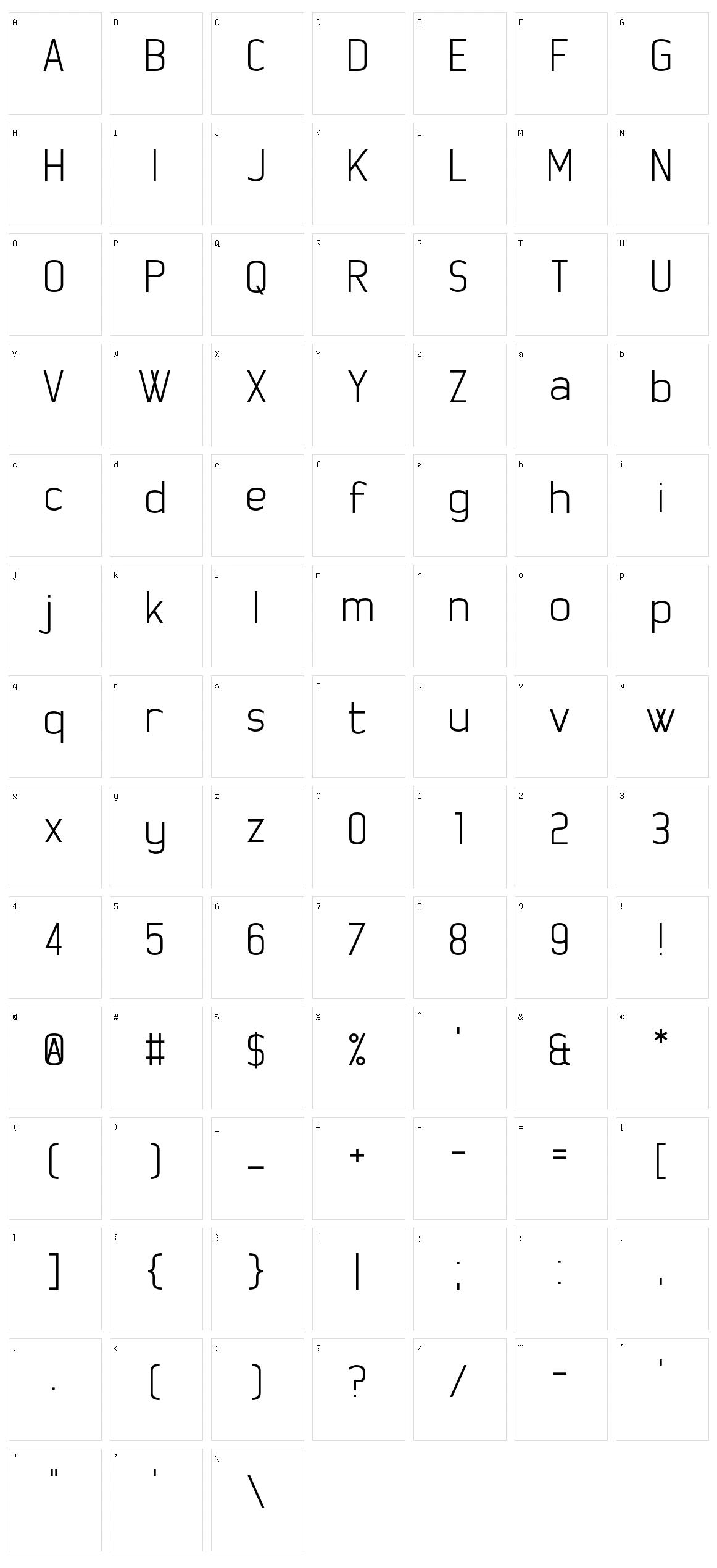 Fosterama Character Set