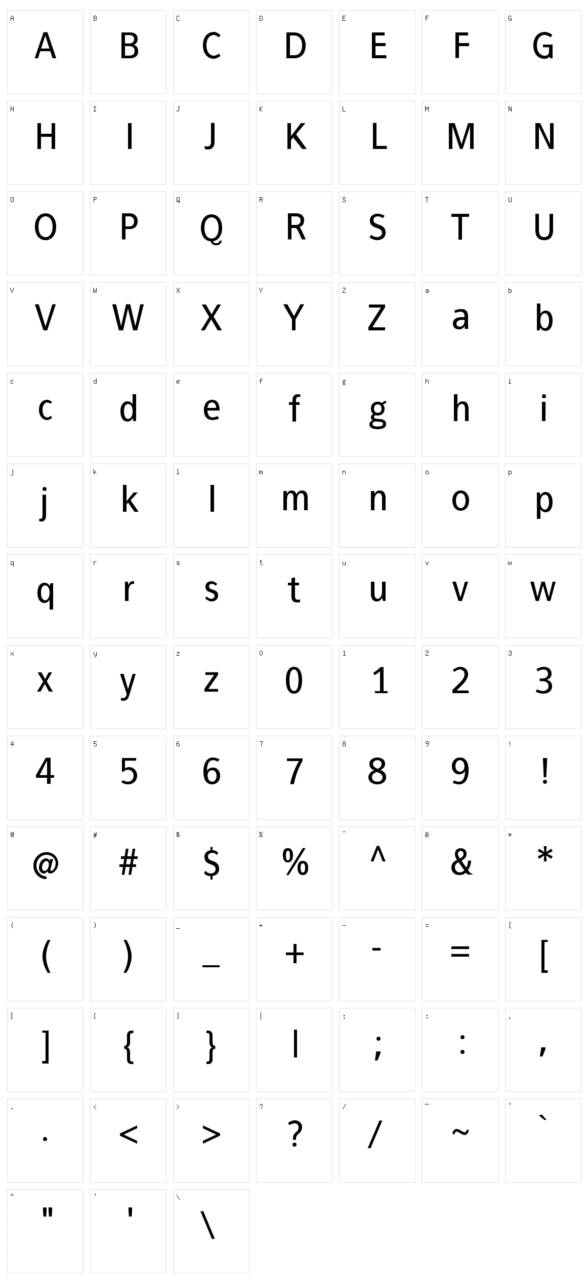 Francophil Sans Character Set