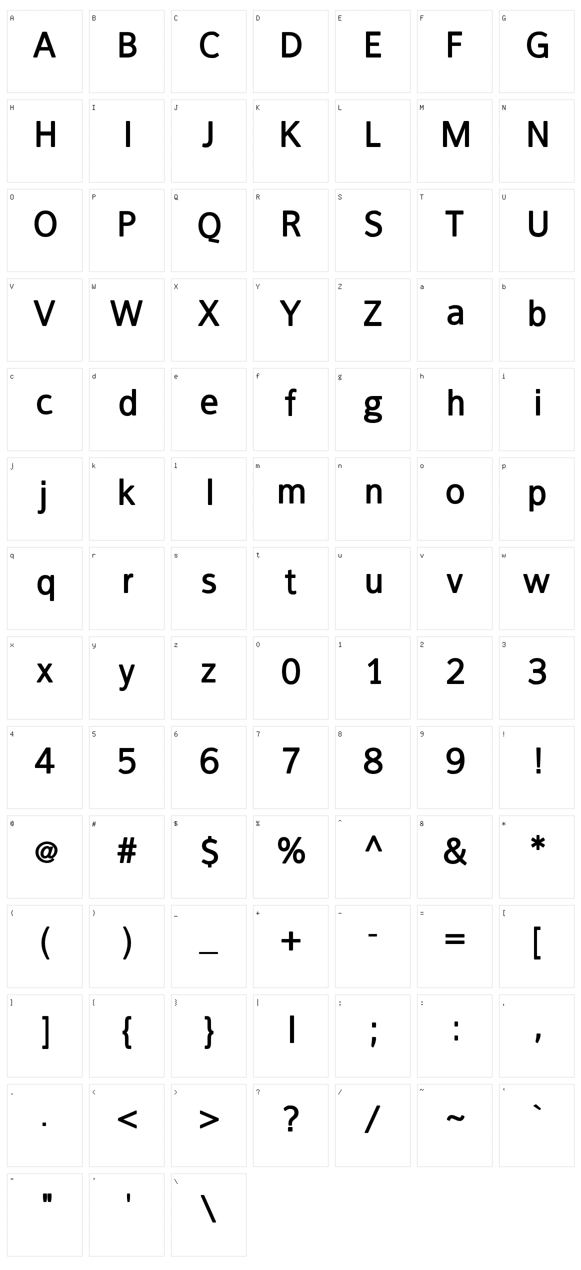 FranKlein Character Set