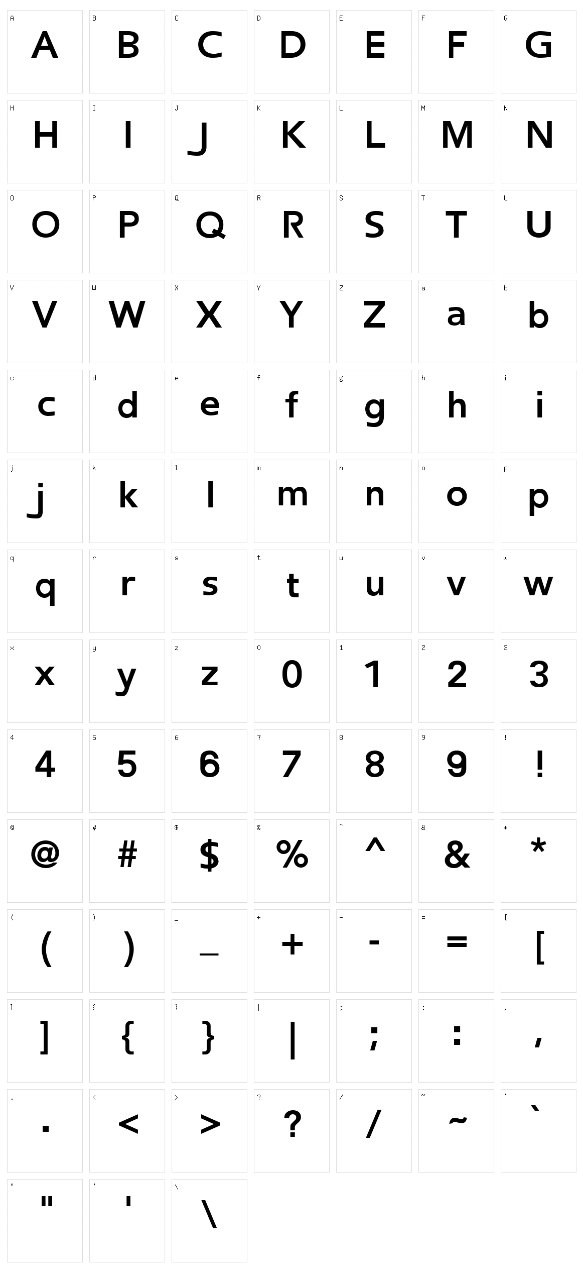 Frederic Character Set