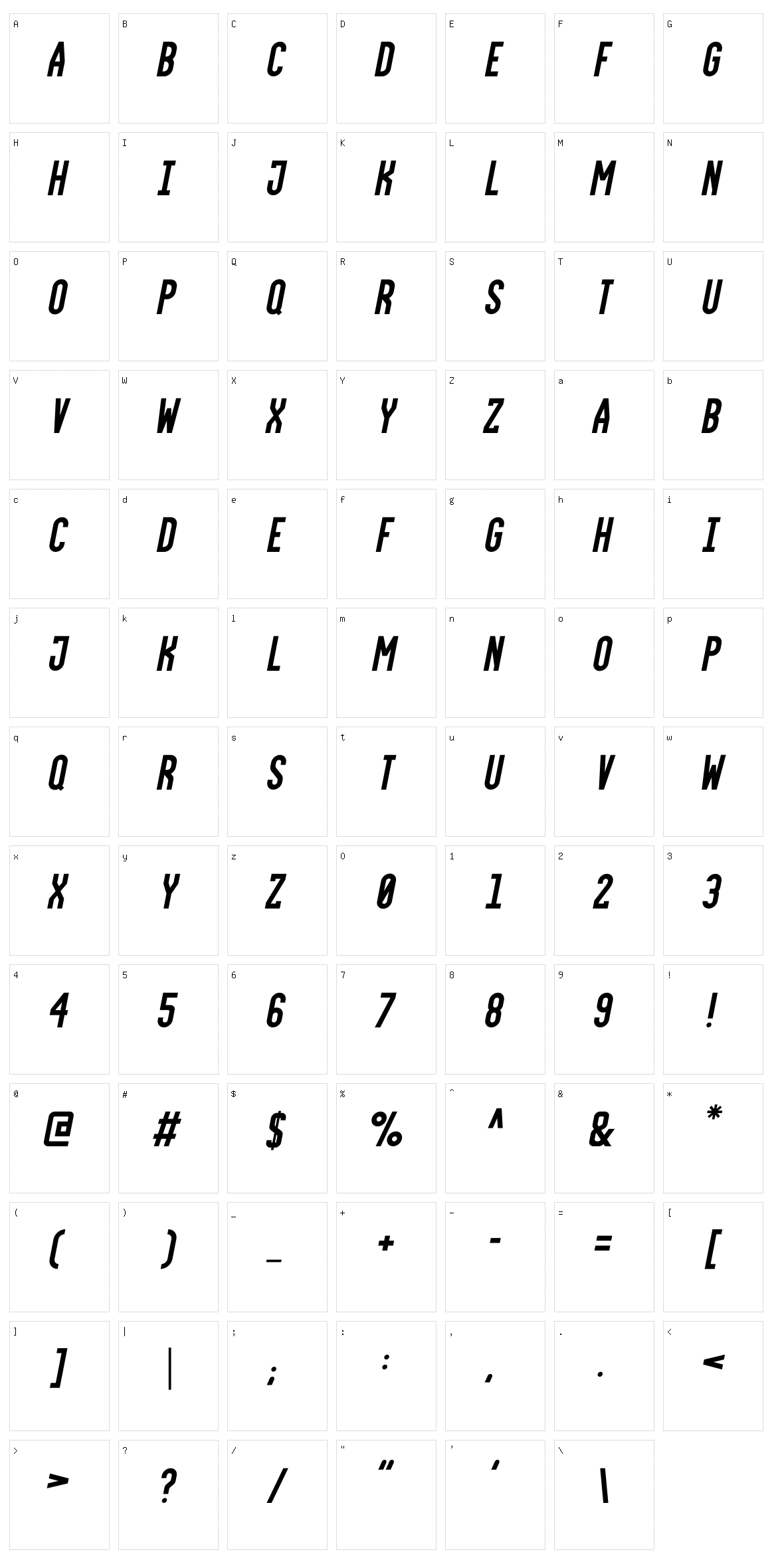 Frederick Sans Character Set