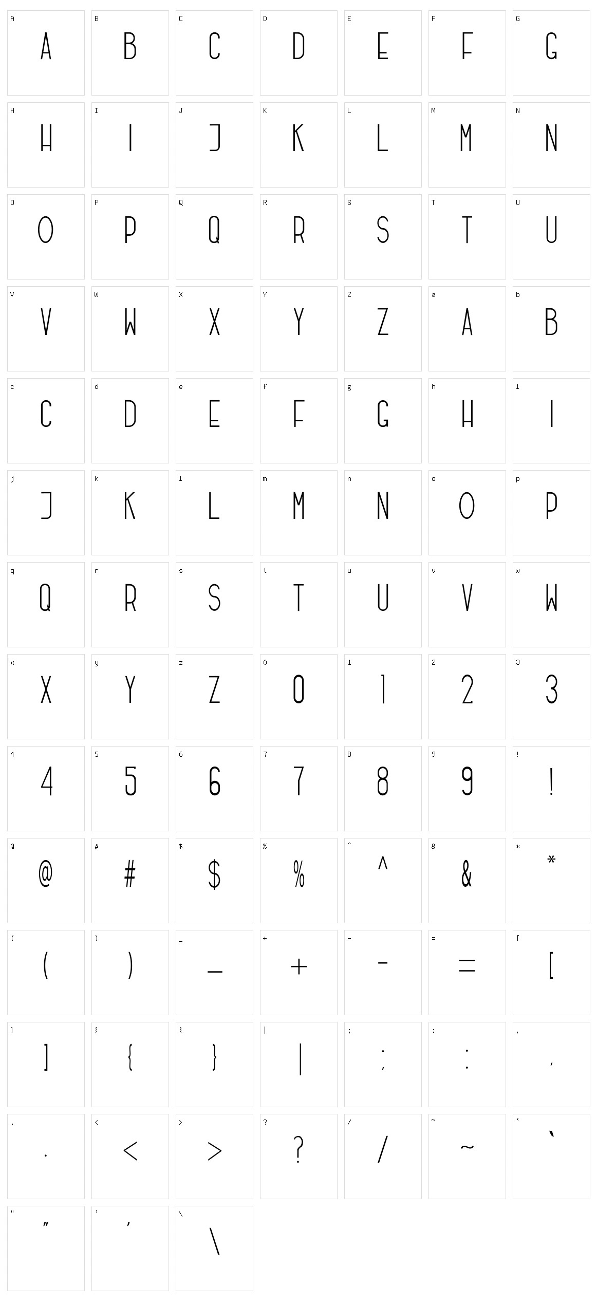 Freeds Character Set