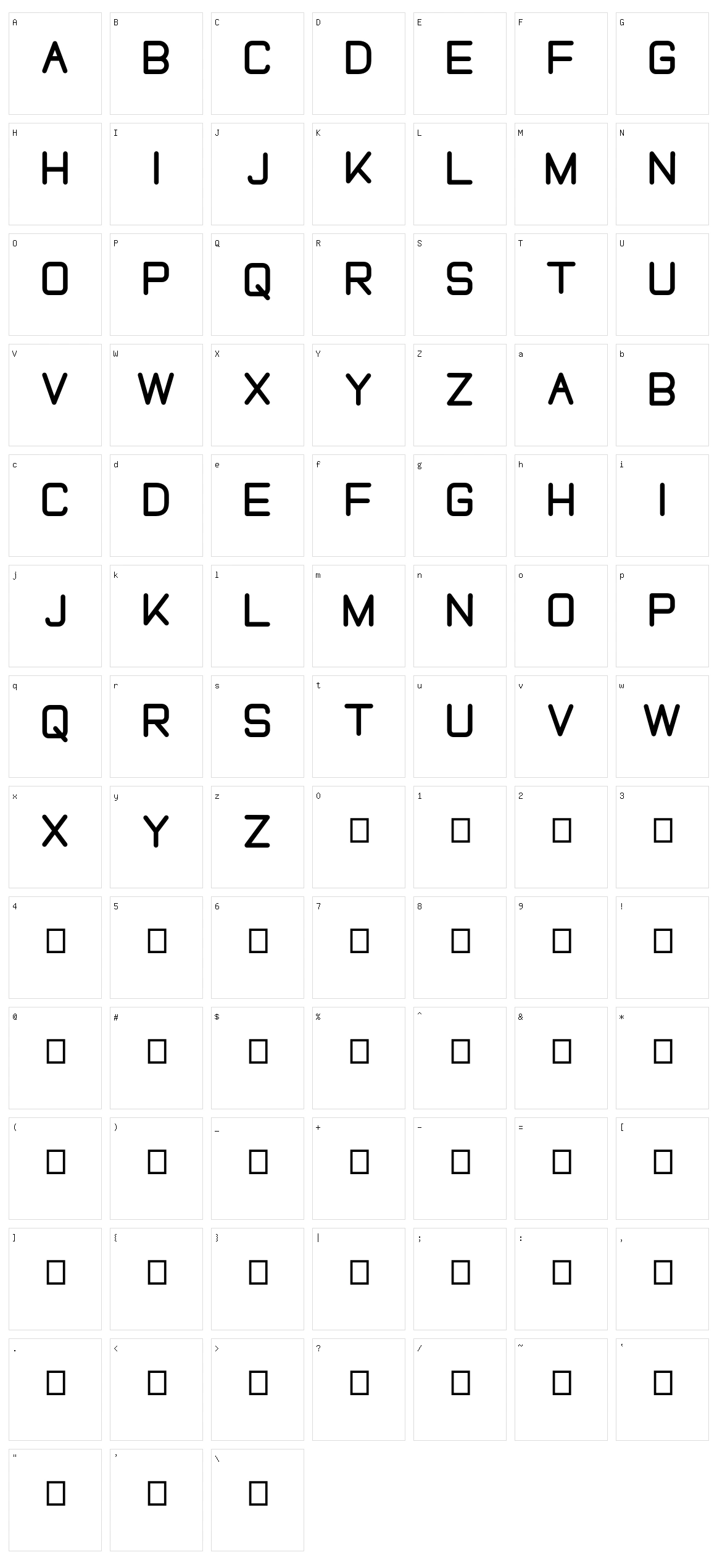 Freelah Character Set