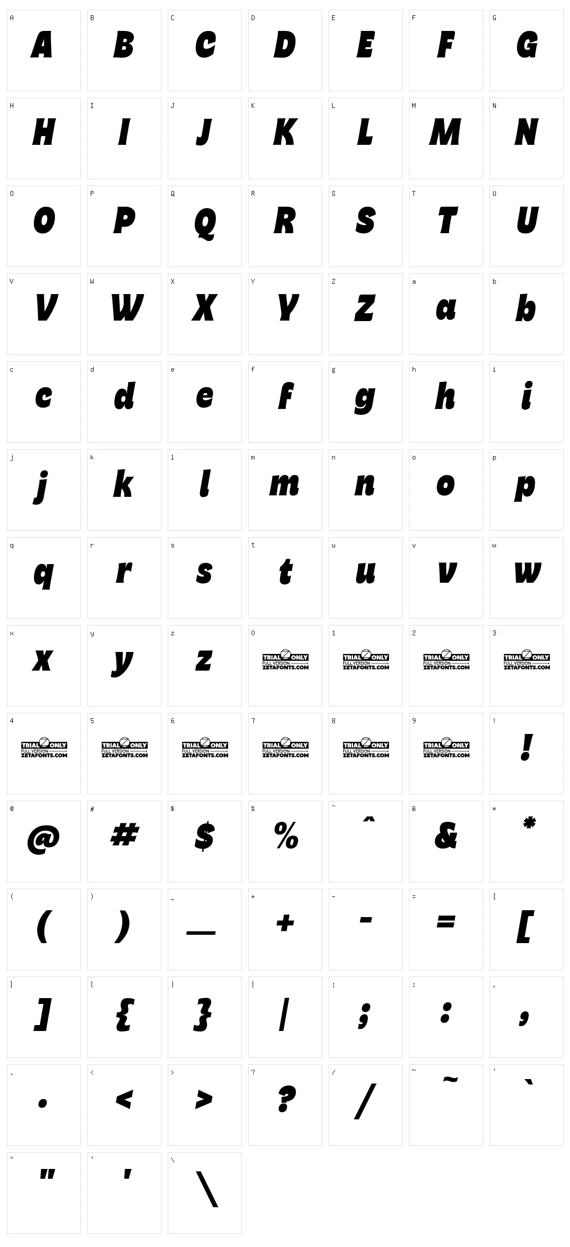Freitag Character Set