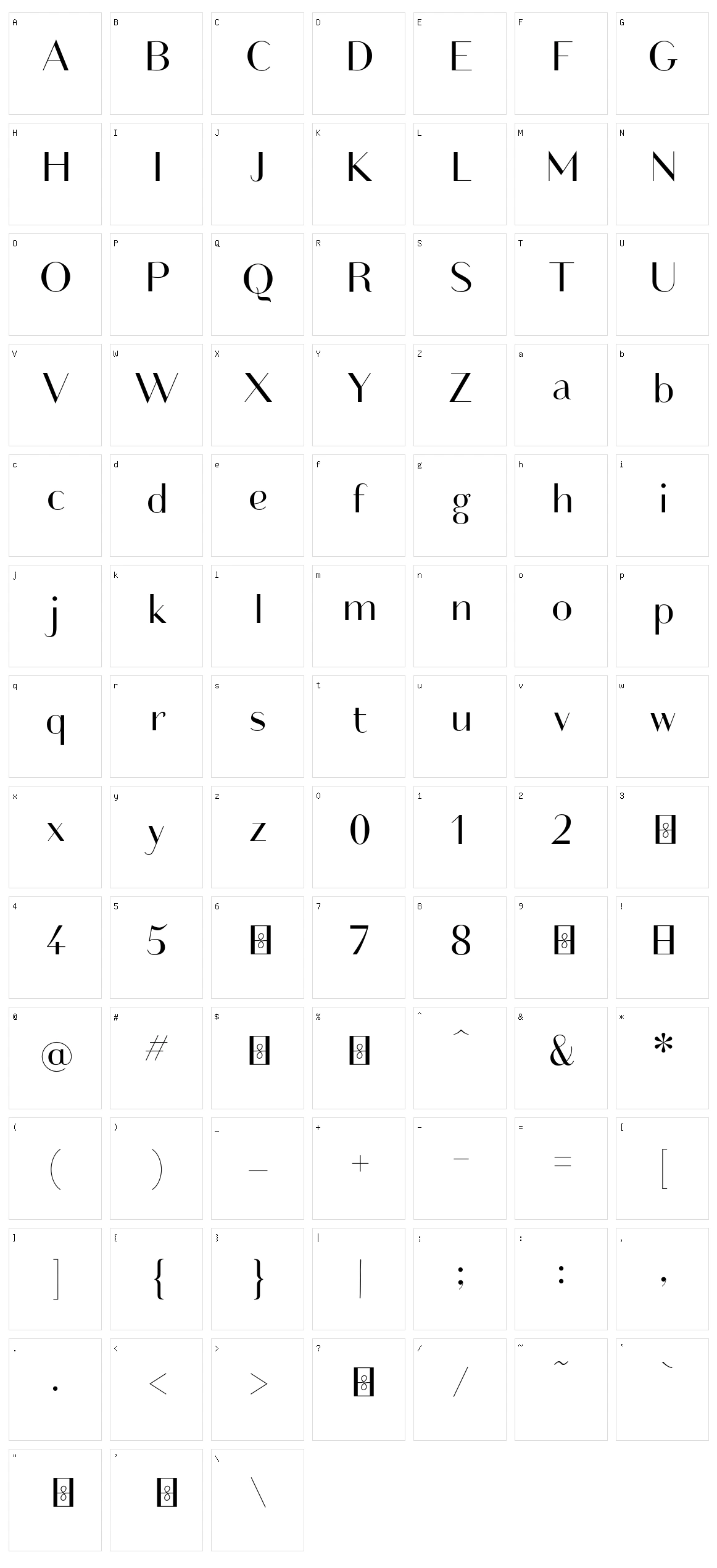 Friandise Character Set