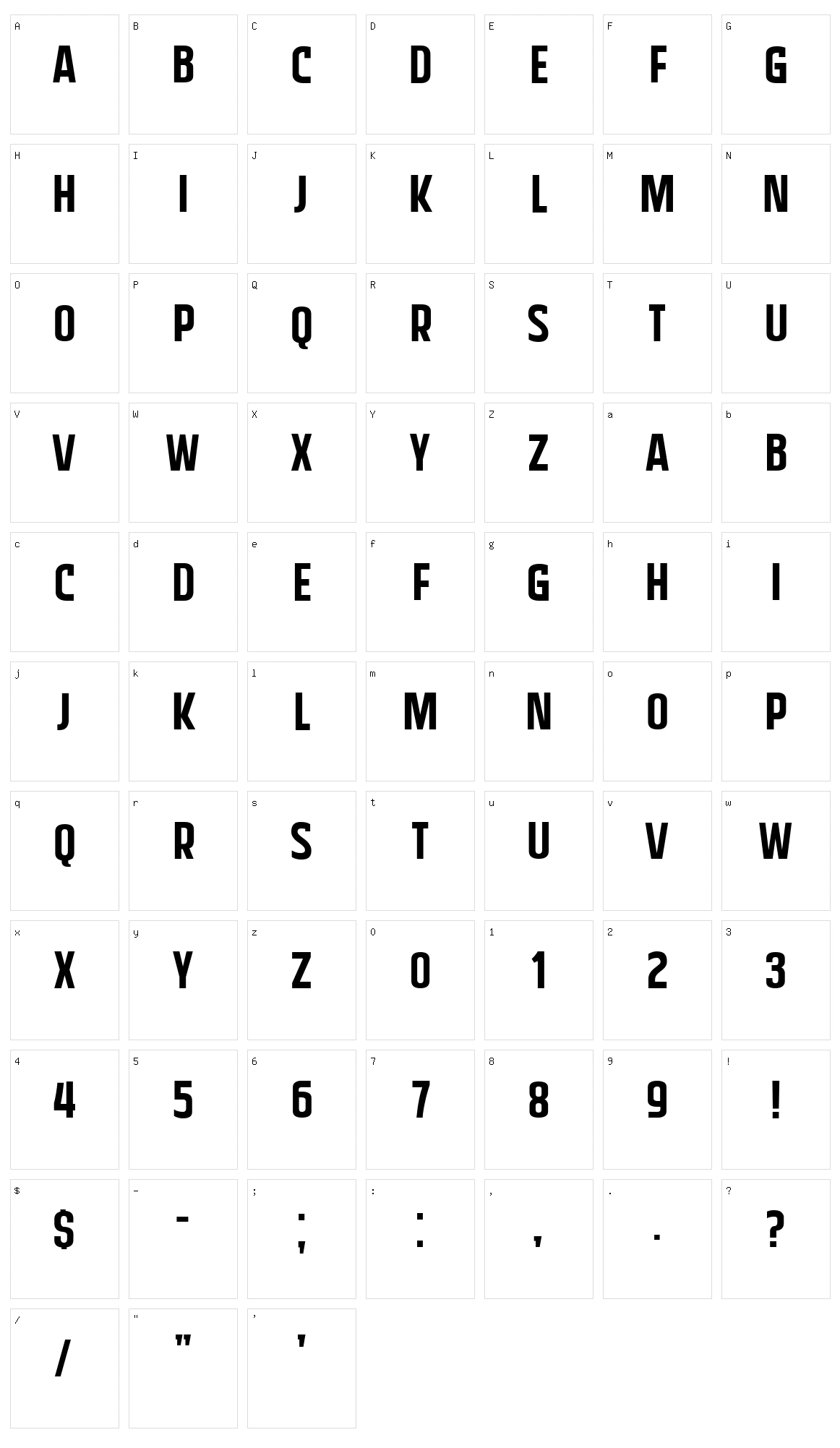Friedrich Character Set