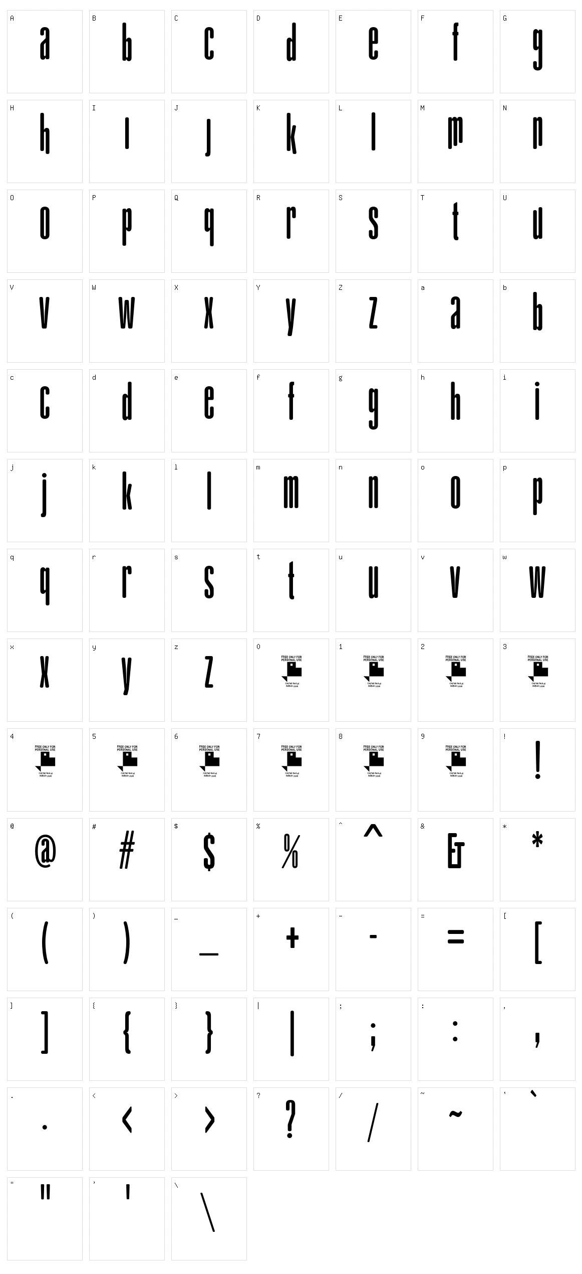 Gabachita FFP Character Set