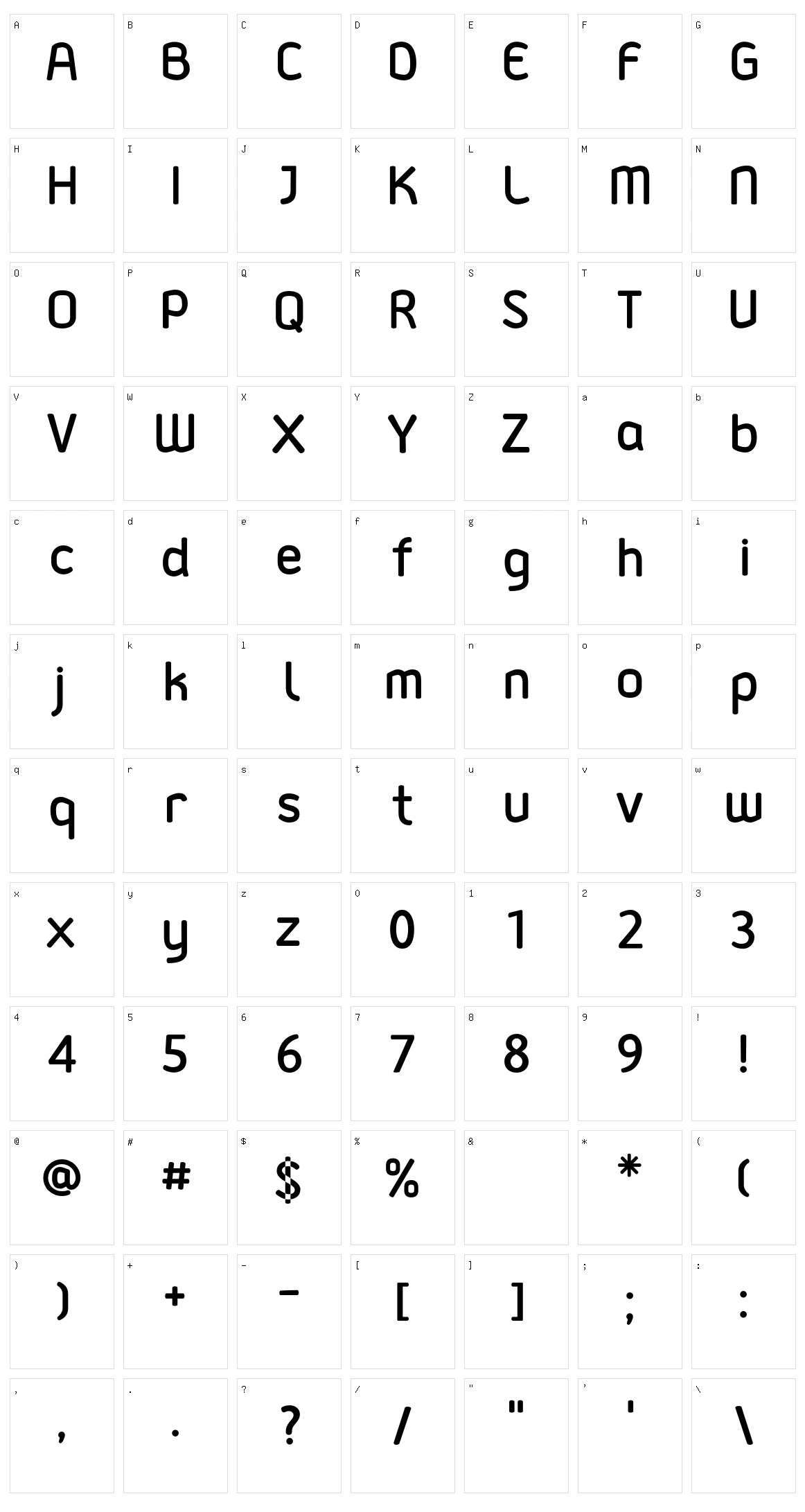 Gadaj Character Set
