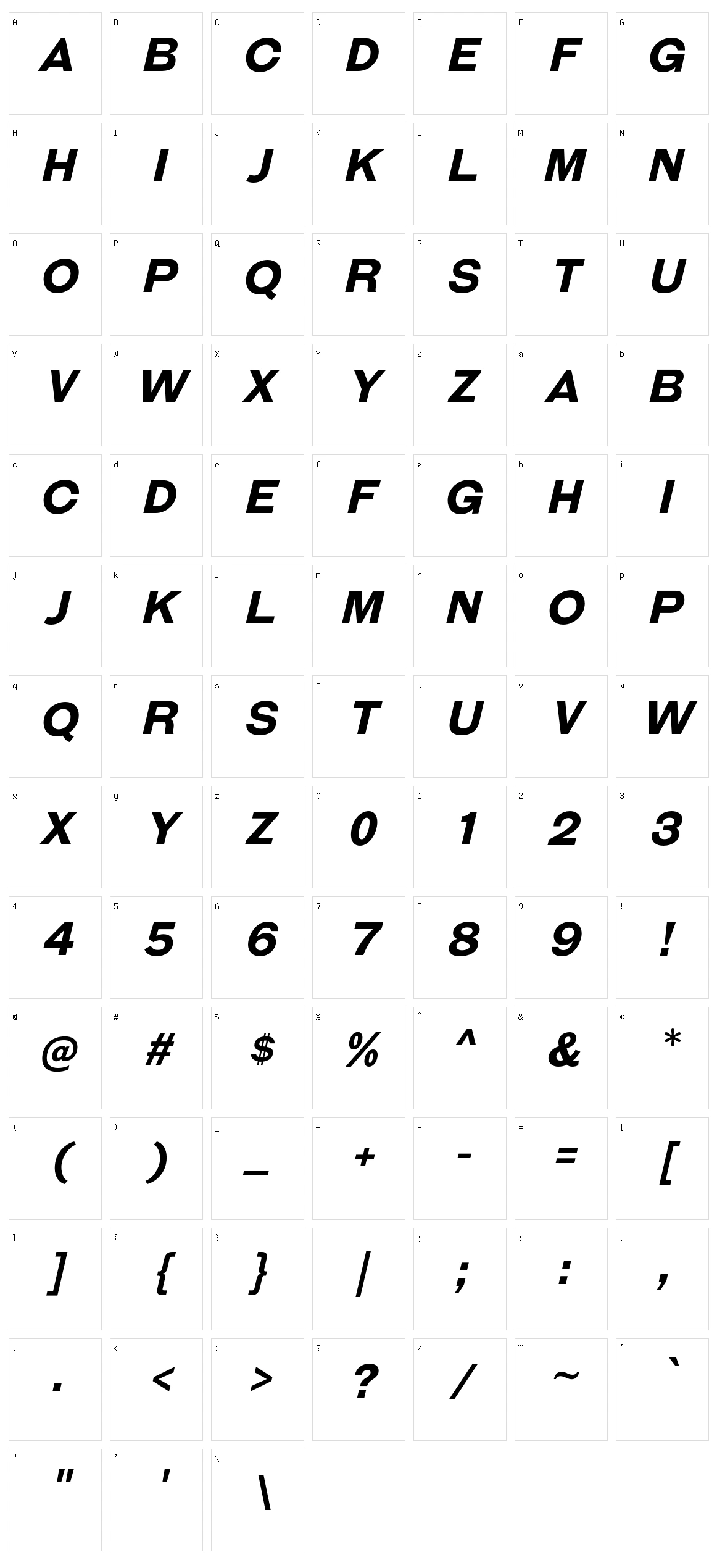Galderglynn Esquire Character Set