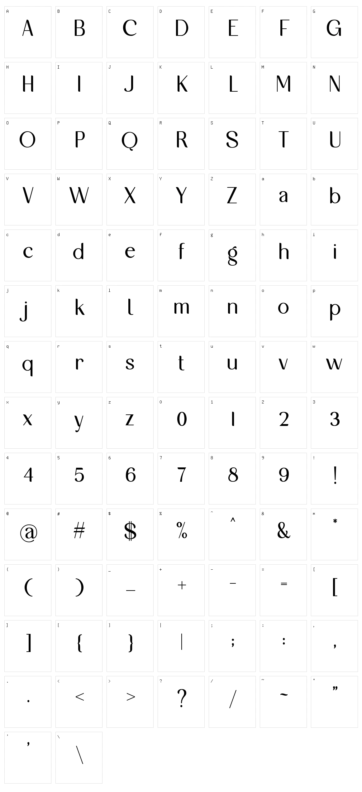 Galgony Character Set