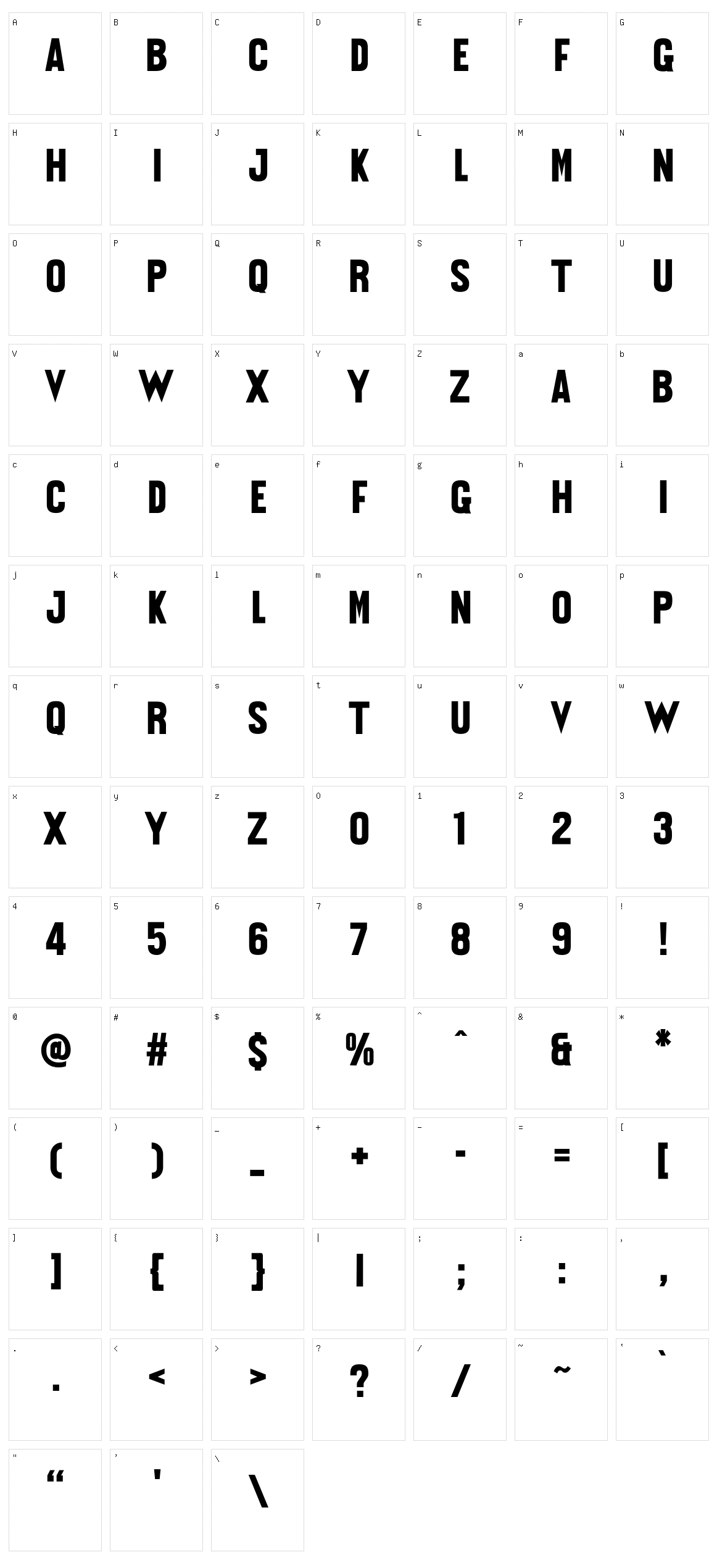 Galhau Character Set