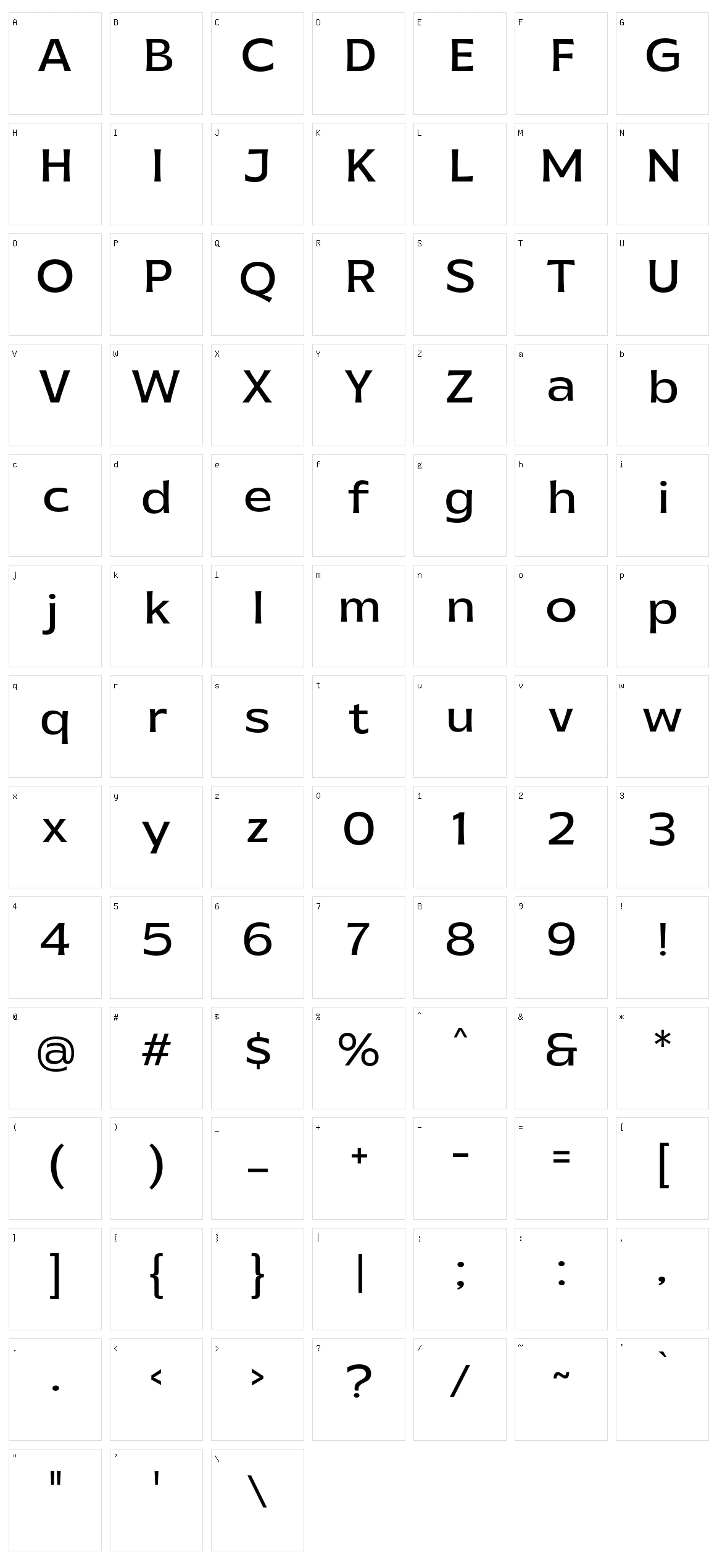 Galpike Character Set