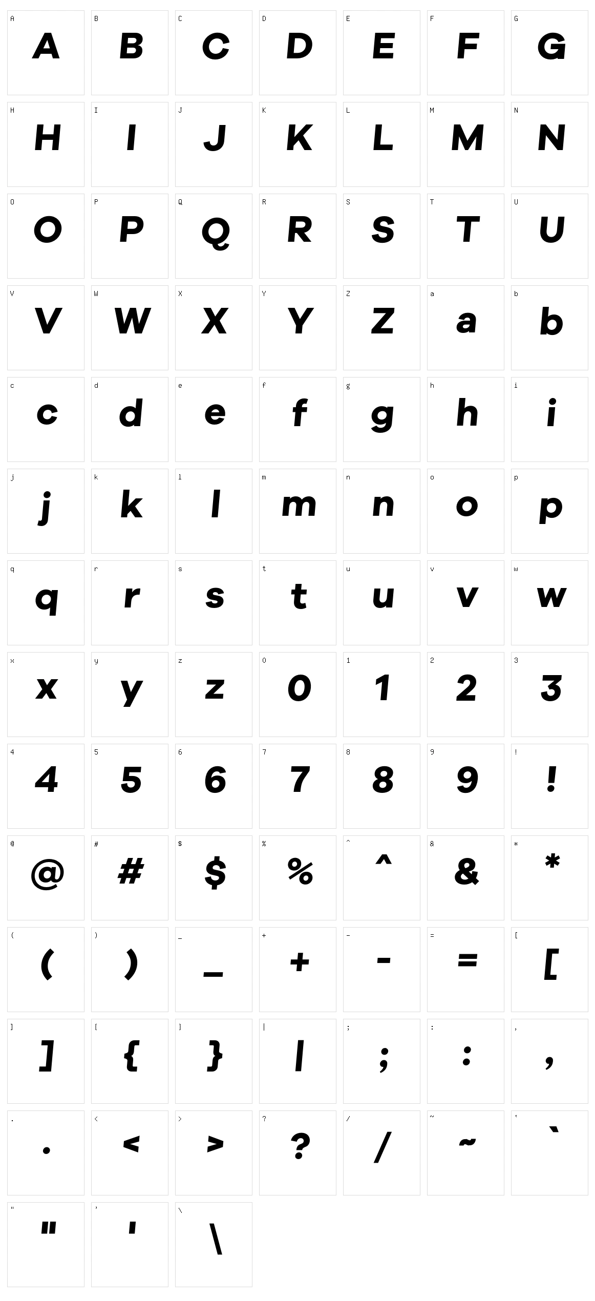 Galyon Character Set