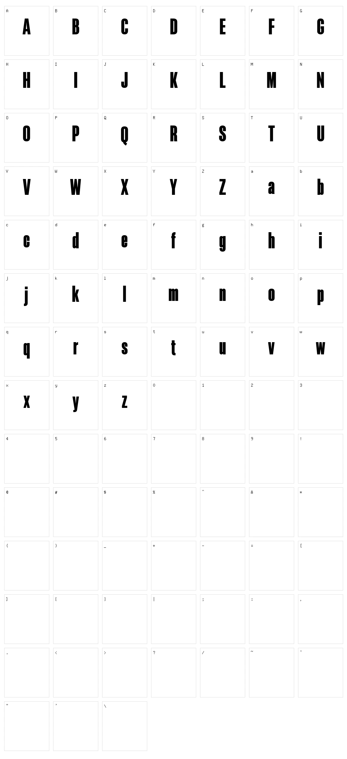 Garmint Character Set